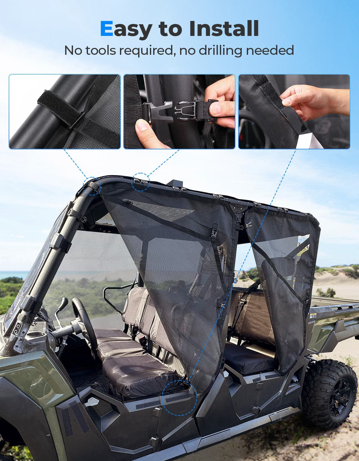 Side Window Net Doors for Tracker 800SX CREW - Image 4