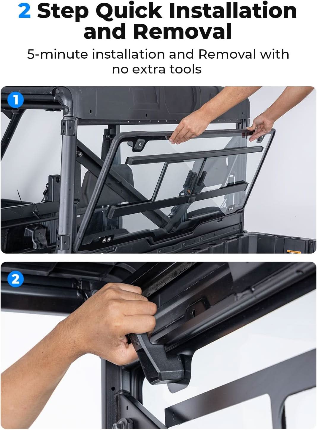 Sliding Glass Rear Window for Polaris Ranger 570 / 900 / 1000 & XP Crew (2013–2026) - Image 5