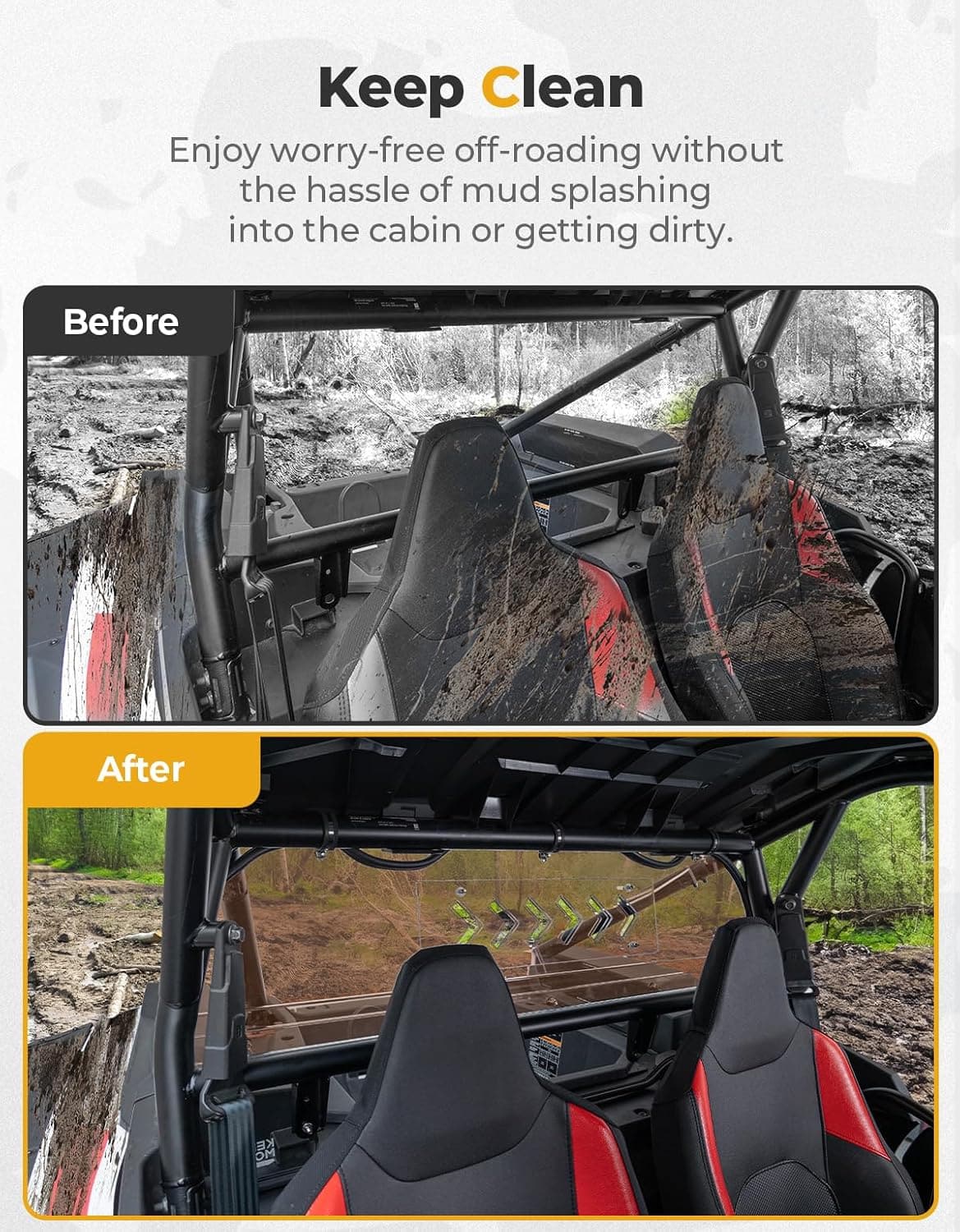 Tinted Rear Windshield for Polaris RZR XP 1000 2024-2025 - Image 4