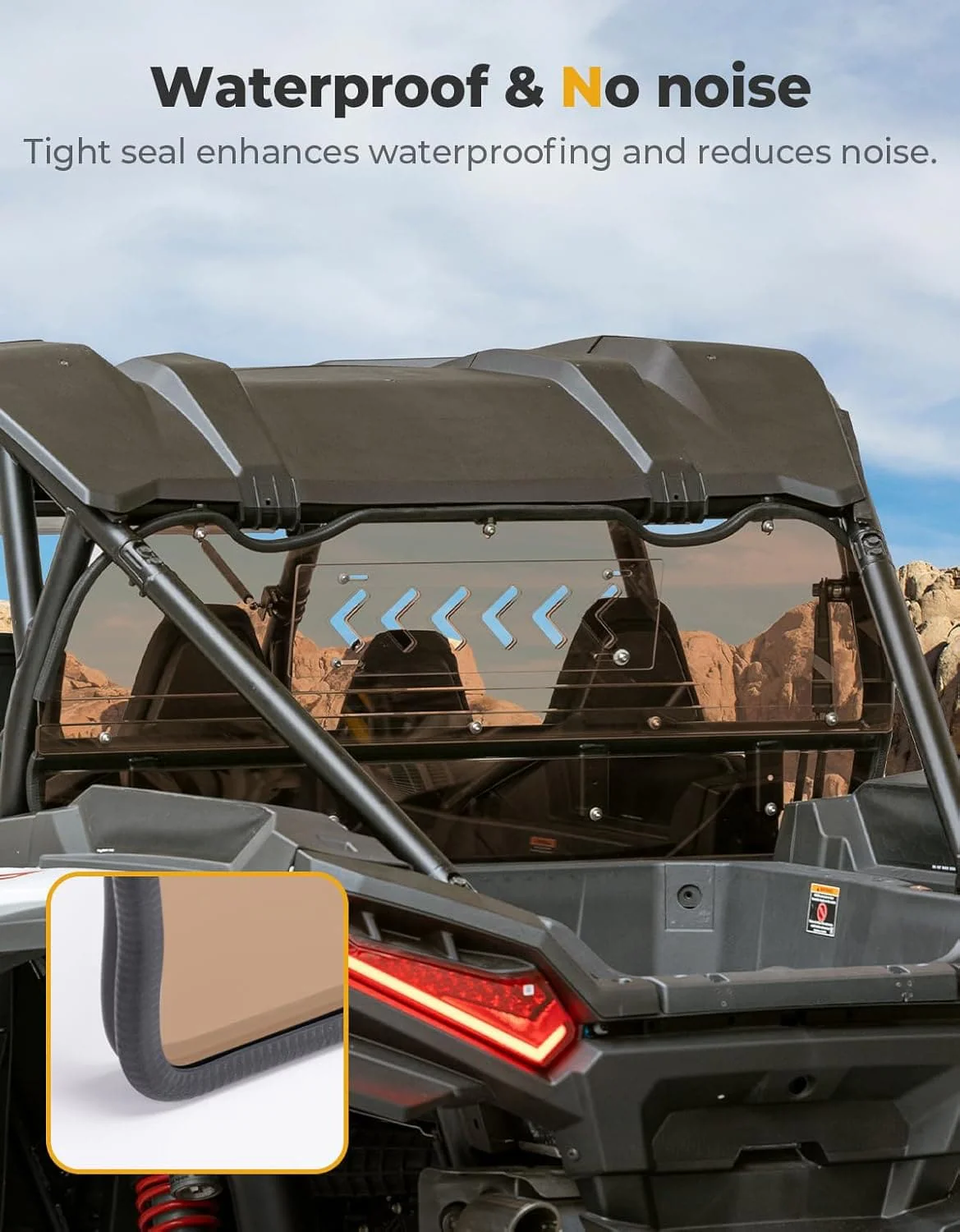 Tinted Rear Windshield for Polaris RZR XP 1000 2024-2025 - Image 5
