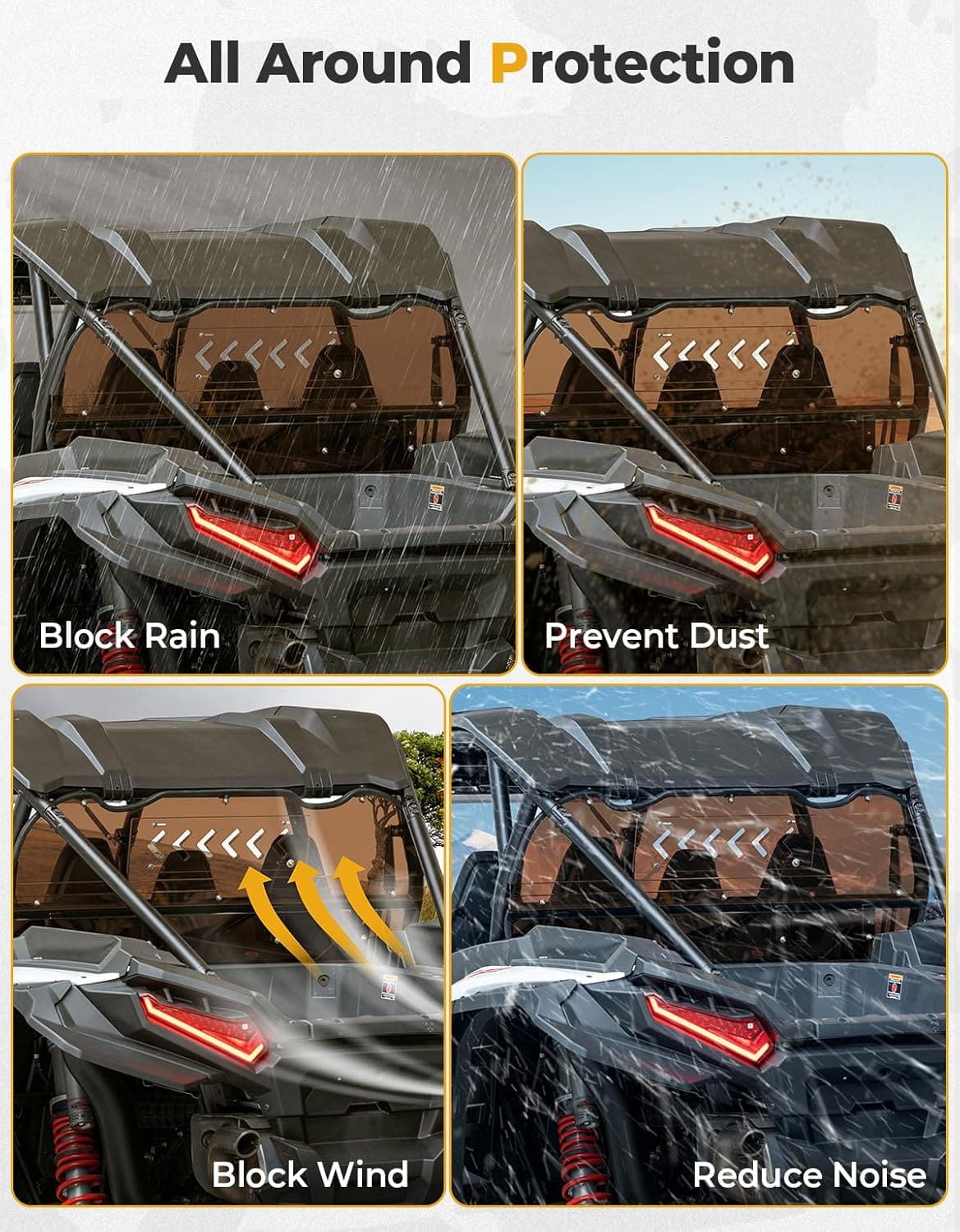 Tinted Rear Windshield for Polaris RZR XP 1000 2024-2025 - Image 7