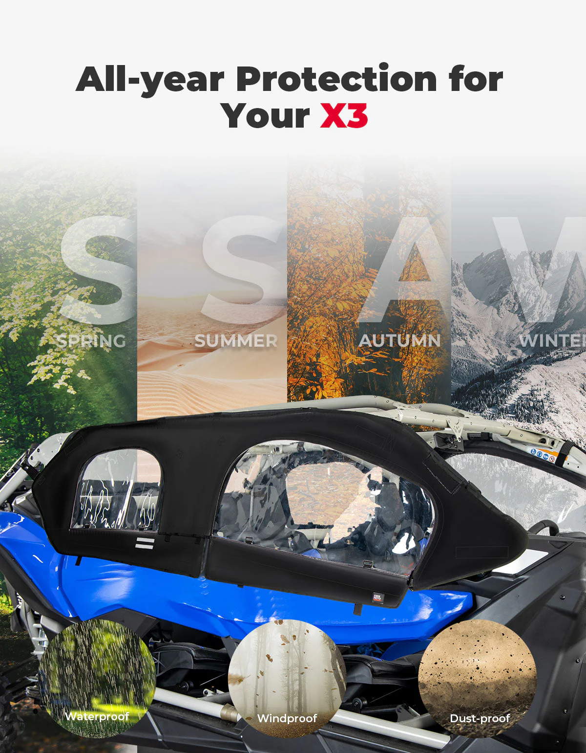 Soft Cab Enclosure and Rear Windshield for Can-Am Maverick X3 MAX - Image 5