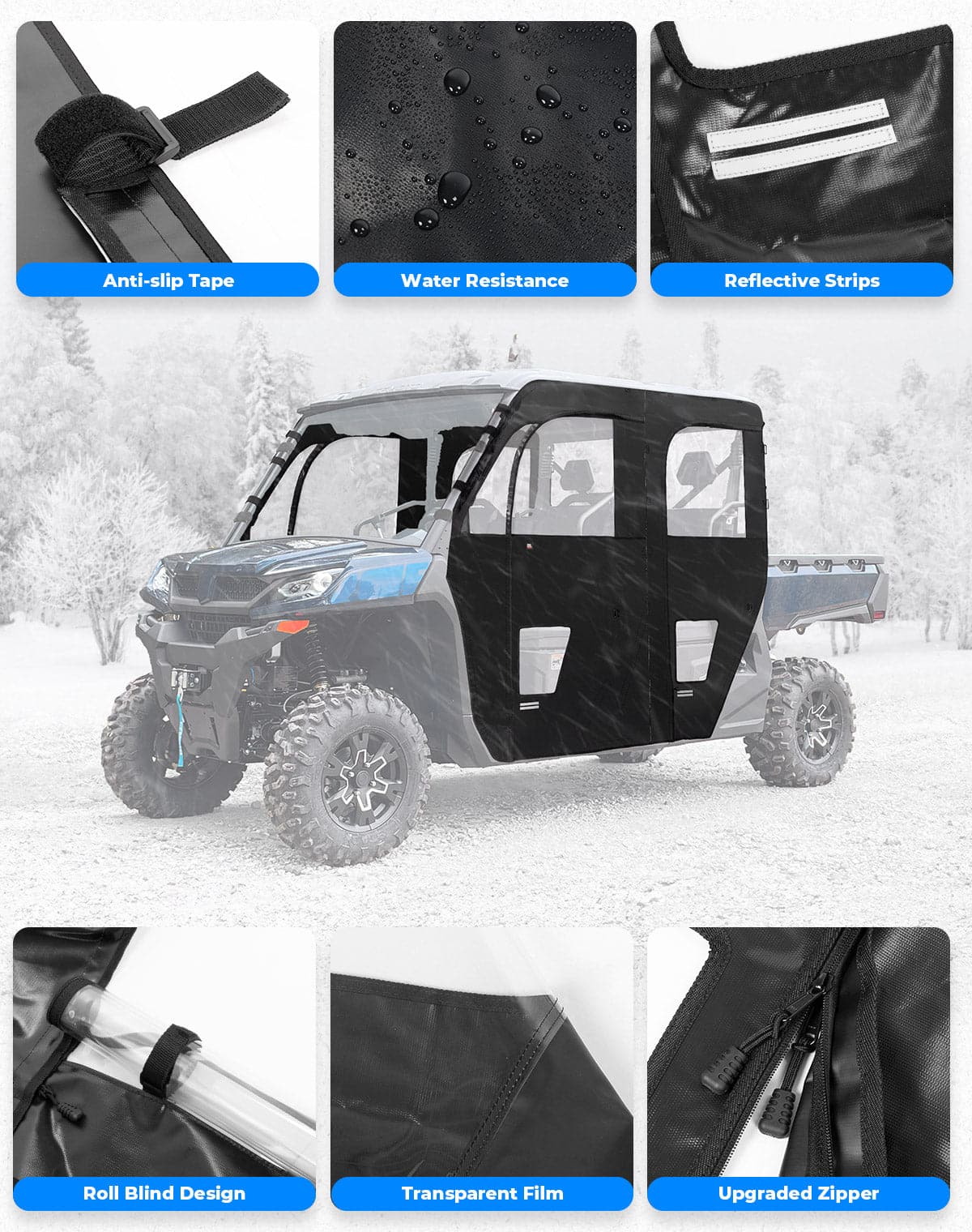 Soft Cab Enclosure Doors for CFMOTO UForce 1000XL 2022-2026 - Image 6