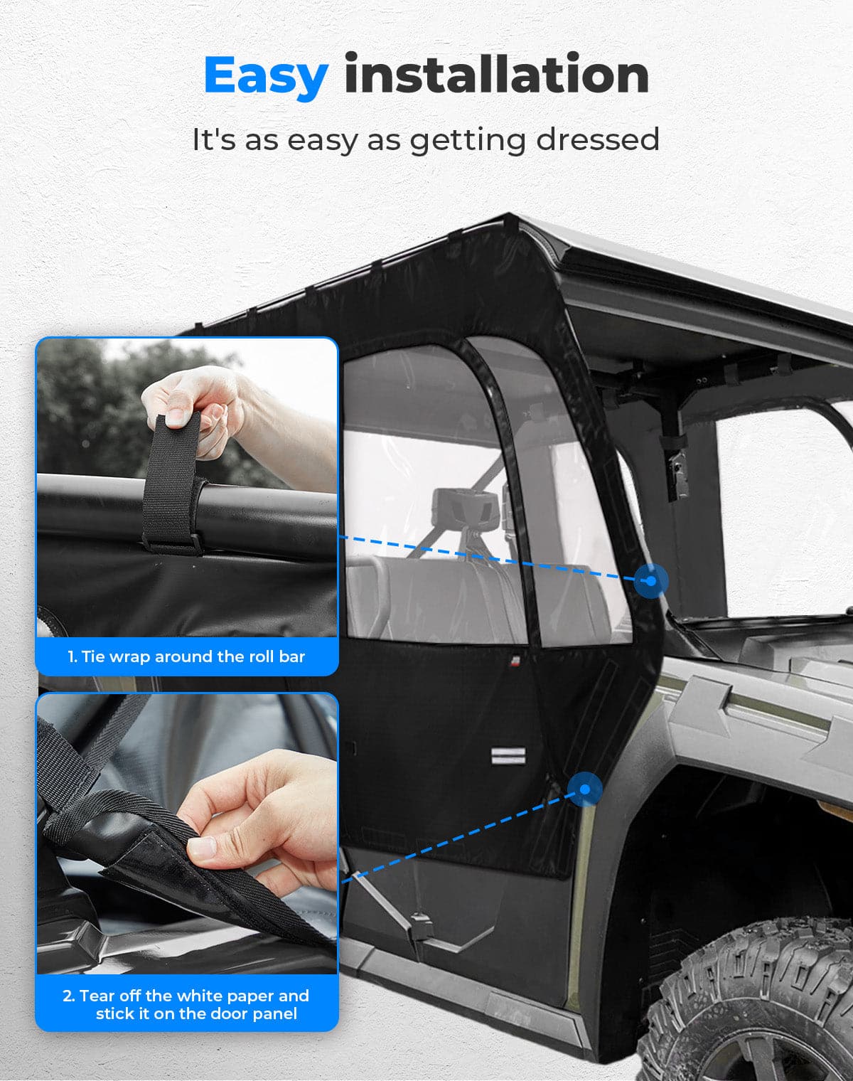 Soft Cab Enclosure Doors for Tracker 800SX Crew 2020+ - Image 5