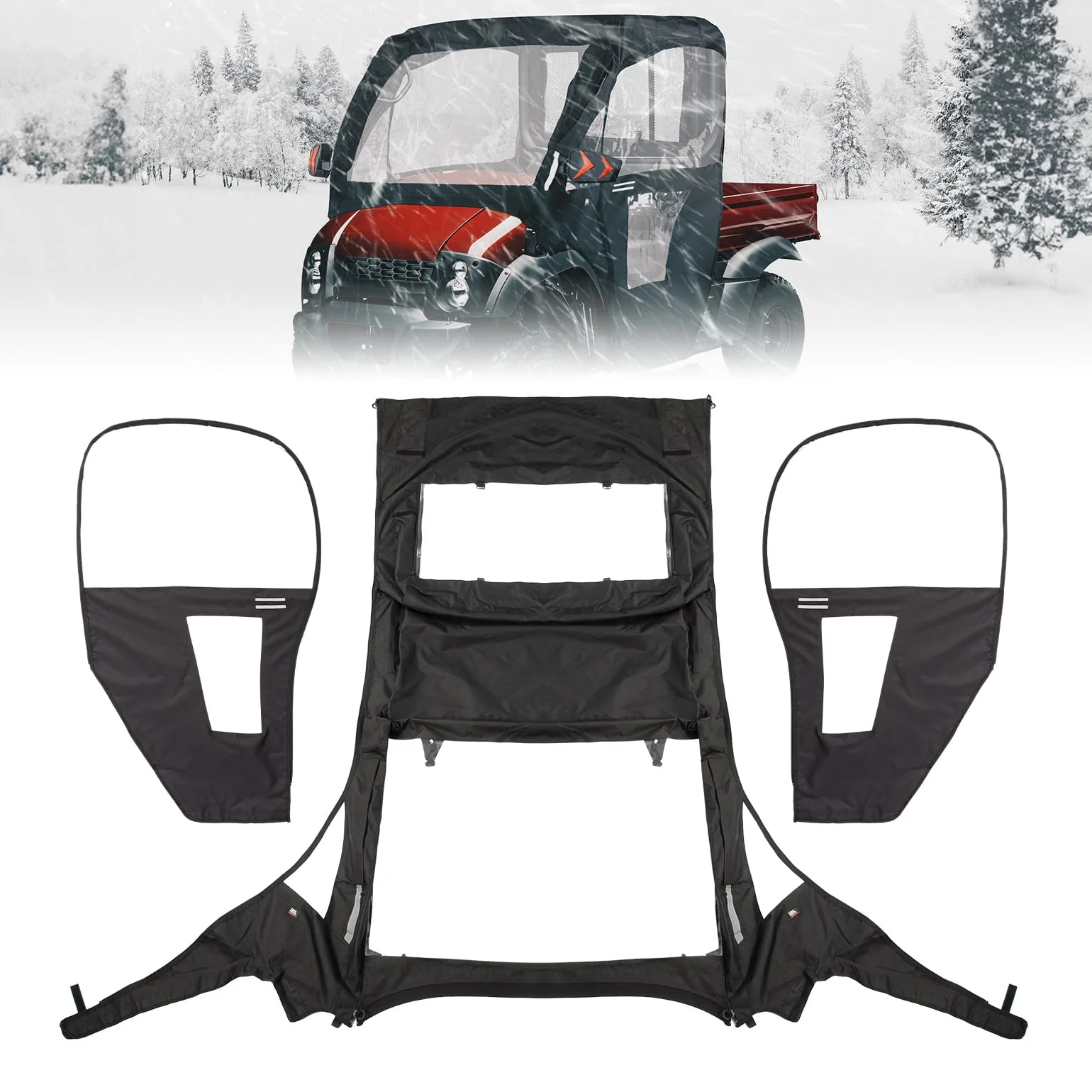 Soft Cab Enclosure Doors for Kawasaki Mule 600 610 (2015 models and older) - Image 8
