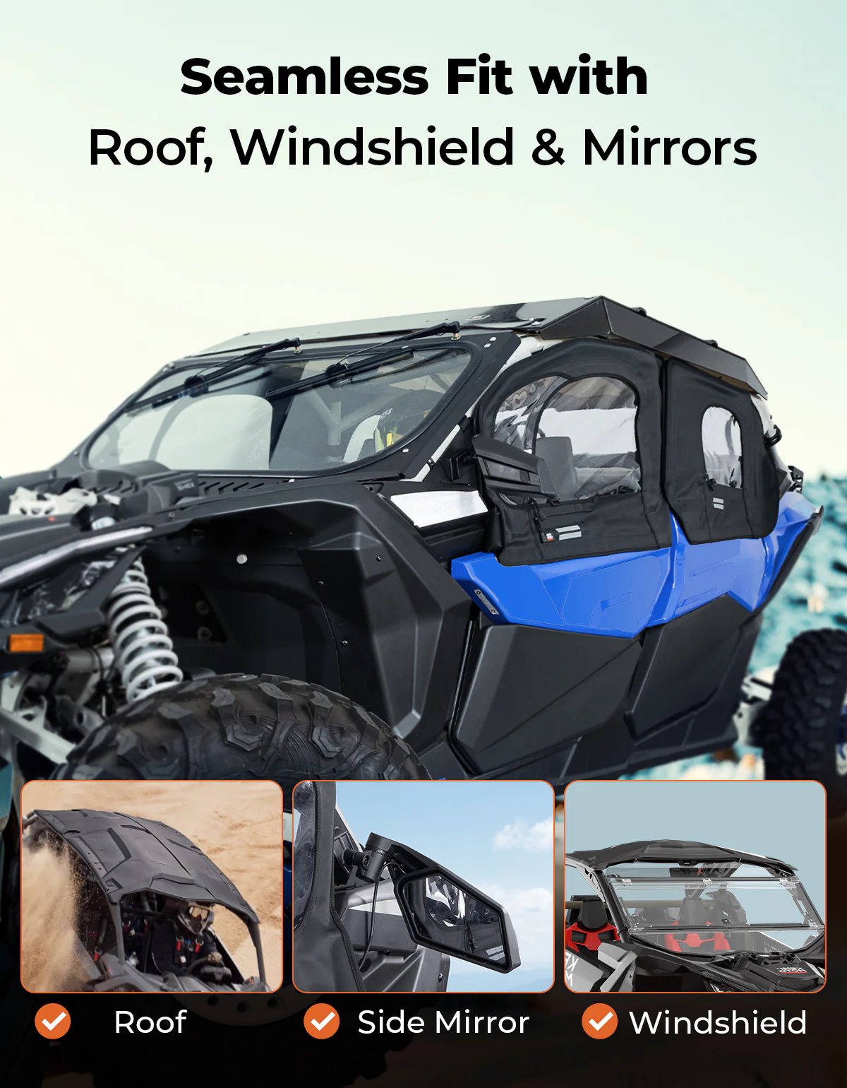 Soft Cab Enclosures with Metal Frame for Can-Am Maverick X3 MAX - Image 8