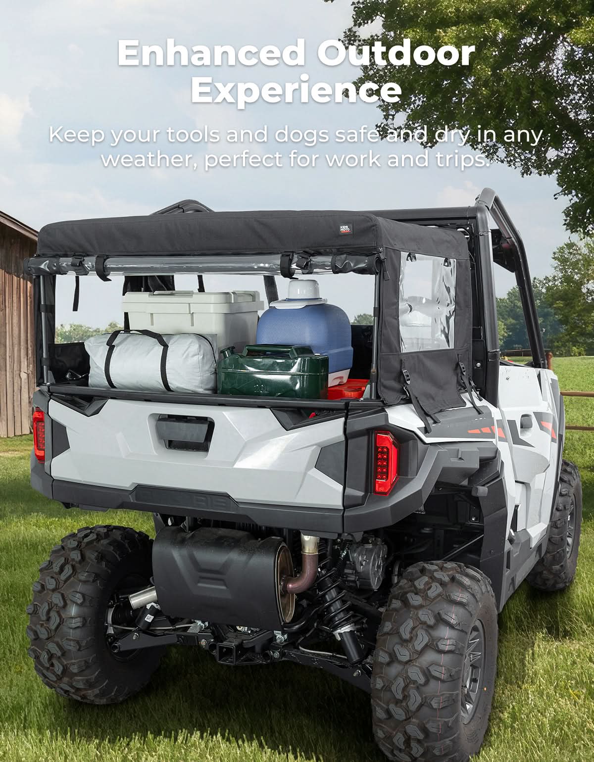 Soft Cargo Camper Bed Cover Rack for Polaris General 1000 / XP 1000 / 4 1000 (2016–2026) - Image 3