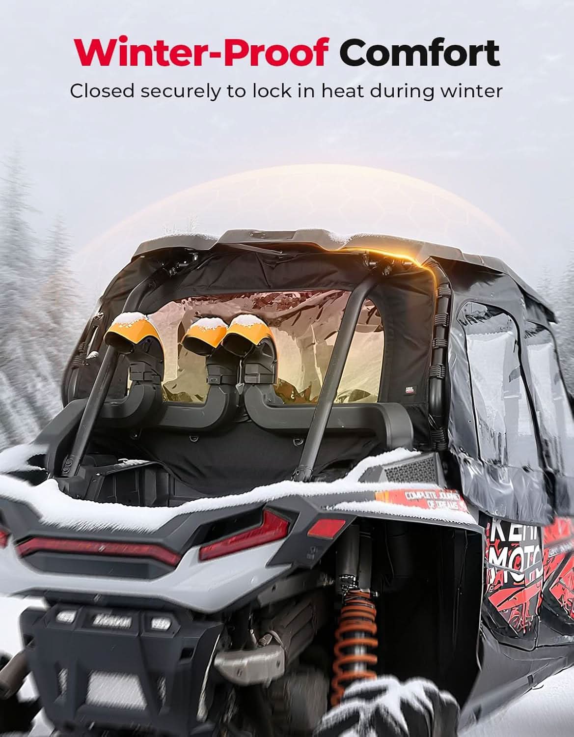 Soft Rear Windshield for 2014+ Polaris RZR XP/XP 4 1000, 2016+ Polaris RZR XP/XP 4 Turbo - Image 3