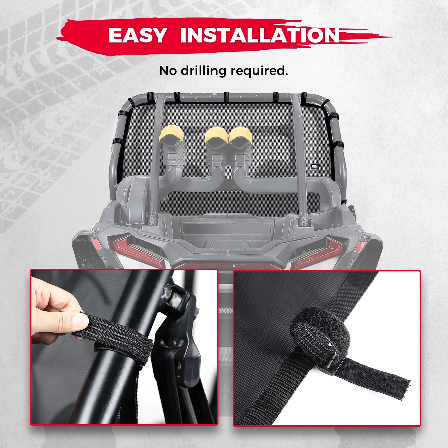 Soft Rear Window Net for Polaris RZR XP/ XP 4 1000 - Image 5