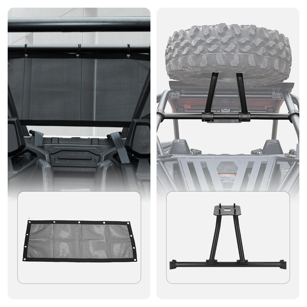 Soft Rear Window Net & Spare Tire Carrier for Polaris RZR PRO XP 2020-2024 - Image 4