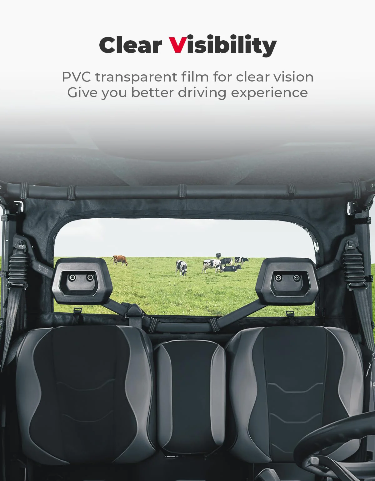 Soft Rear Windshield with Zipper for Can-Am Defender HD10|9|8|7|5 - Image 3
