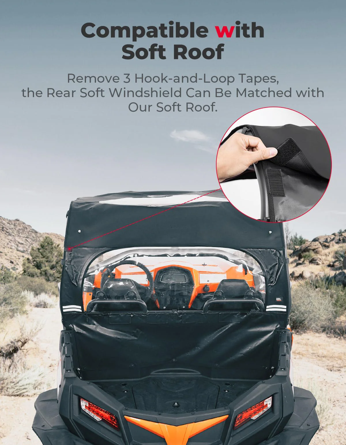 Soft Rear Windshield with Zipper for CFMOTO ZForce 500 | 800 | 1000 - Image 4