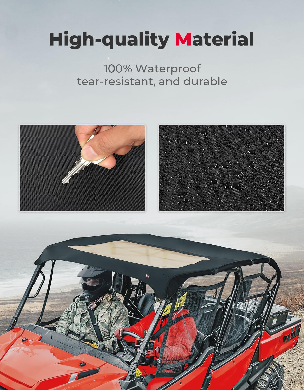 UTV Canvas Roof Water-Resistant Sunshade for Pioneer 1000-6 - Image 3