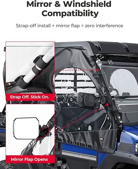 Soft Upper Doors For Kawasaki Mule Pro FXT|DXT 2015-2025 - Image 3