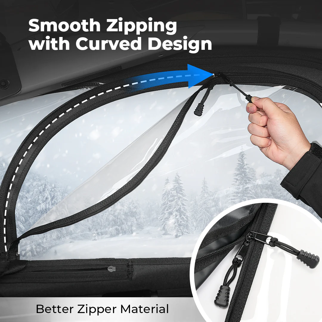 UTV Soft Upper Door Cab Enclosure Set for Polaris RZR XP 1000 / Turbo 2014-2023 - Image 3