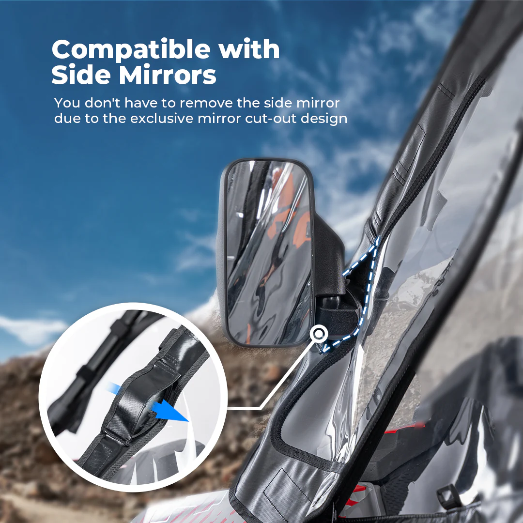 UTV Soft Upper Door Cab Enclosure Set for Polaris RZR XP 1000 / Turbo 2014-2023 - Image 5
