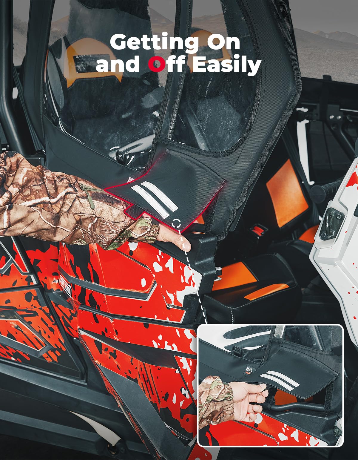 Soft Upper Doors With Metal Door Frame for Polaris RZR XP 4 1000 2019-2023 - Image 4