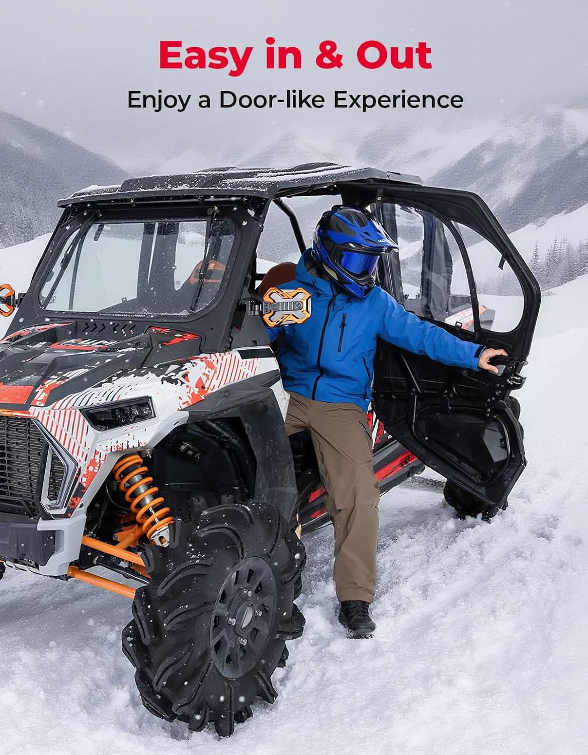 Cab Enclosure Upper Doors With Steel Door Frame for Polaris RZR XP4 1000, 2019-2023 - Image 3
