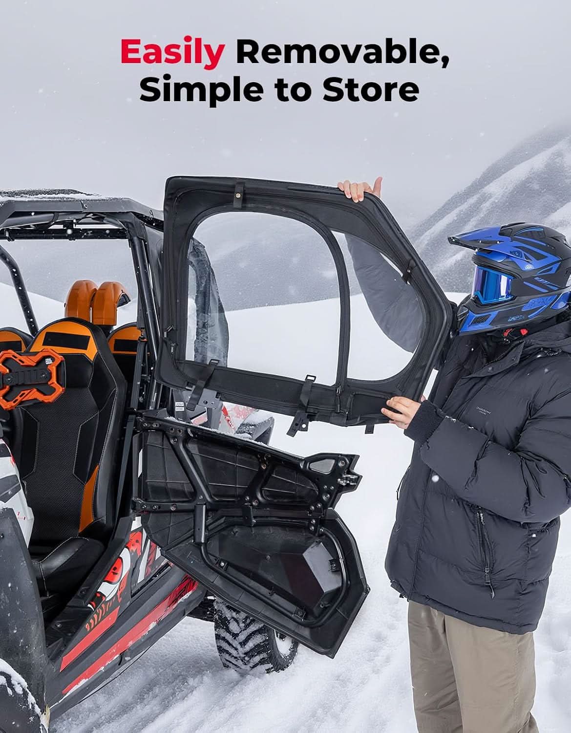 Cab Enclosure Upper Doors With Steel Door Frame for Polaris RZR XP4 1000, 2019-2023 - Image 5