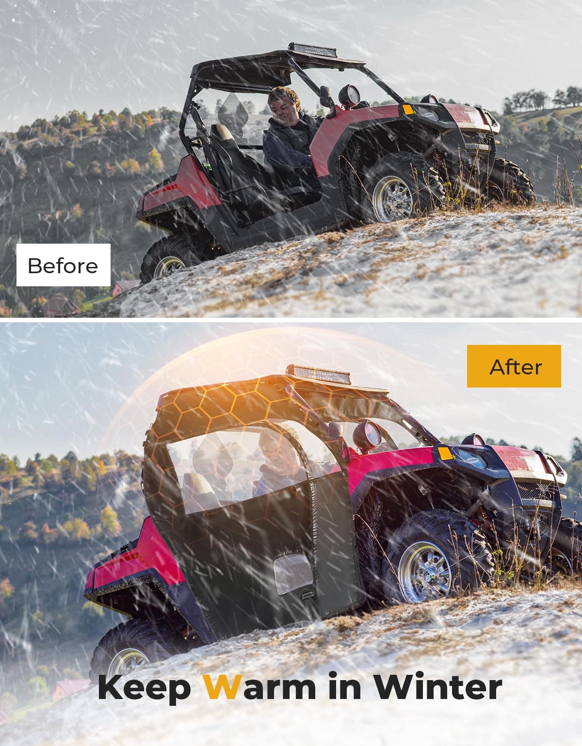 UTV Soft Cab Enclosure for RZR 570/Trail 570/800/S 800/900 - Image 2