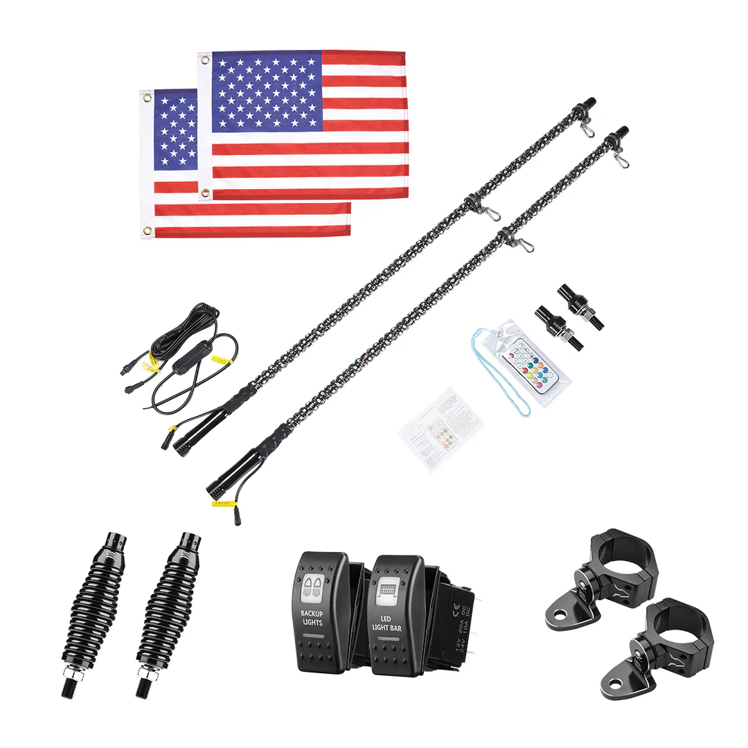 3FT Spiral Whip Light with RF Remote Control, 366 colors, 2 pcs - Image 9
