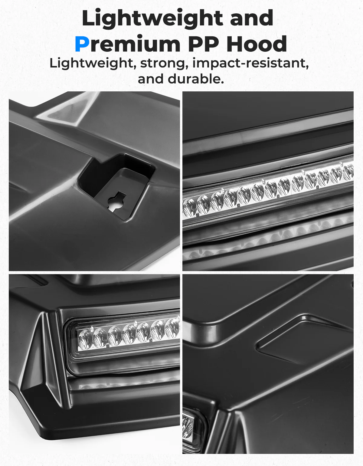 Sport Hood Scoop with LED Light for Pioneer 1000 3P/5P/6P - Image 3