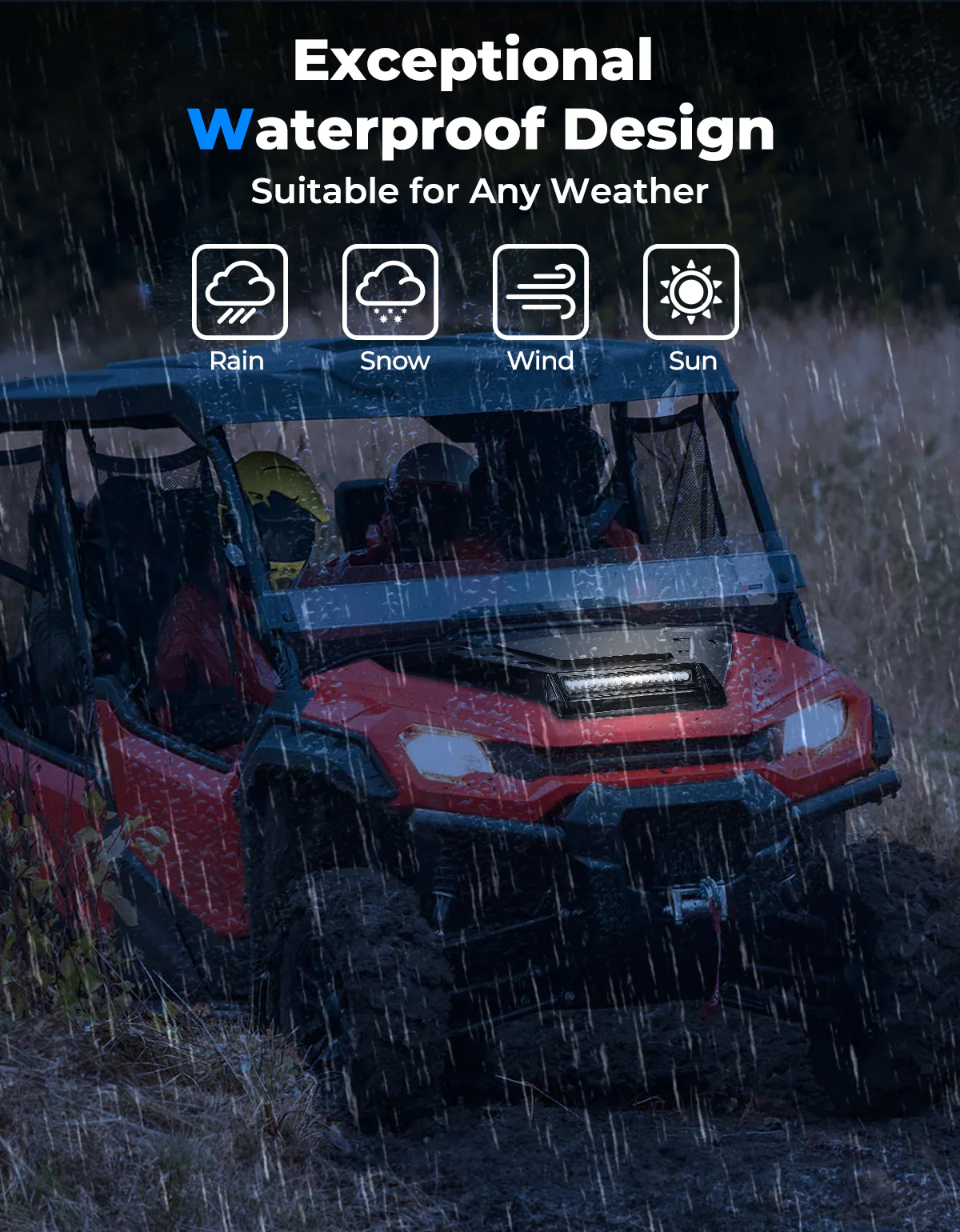 Sport Hood Scoop with LED Light for Pioneer 1000 3P/5P/6P - Image 4