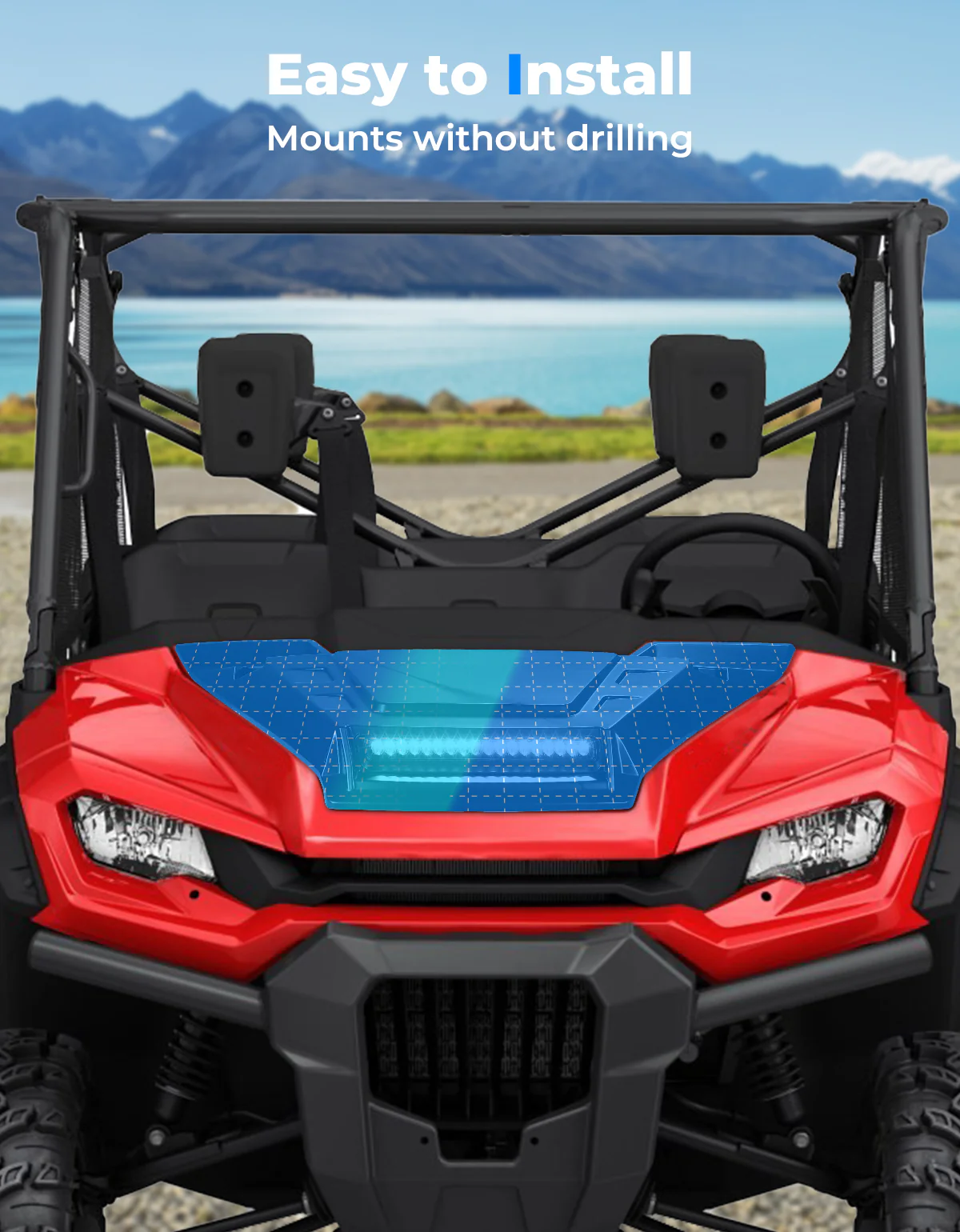 Sport Hood Scoop with LED Light for Pioneer 1000 3P/5P/6P - Image 5