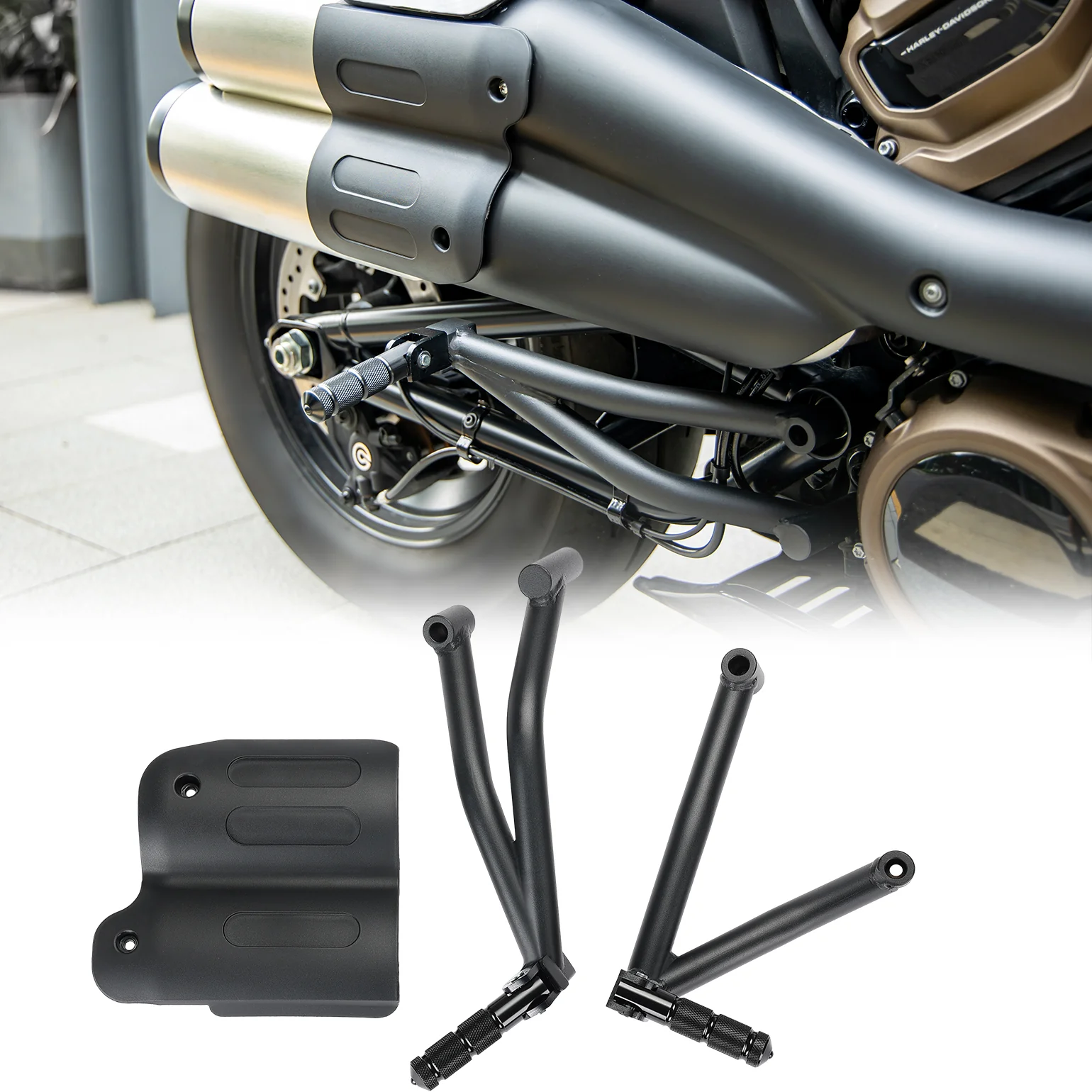 Passenger Footpeg Mount Kit Black for Sportster S 1250 - Image 7