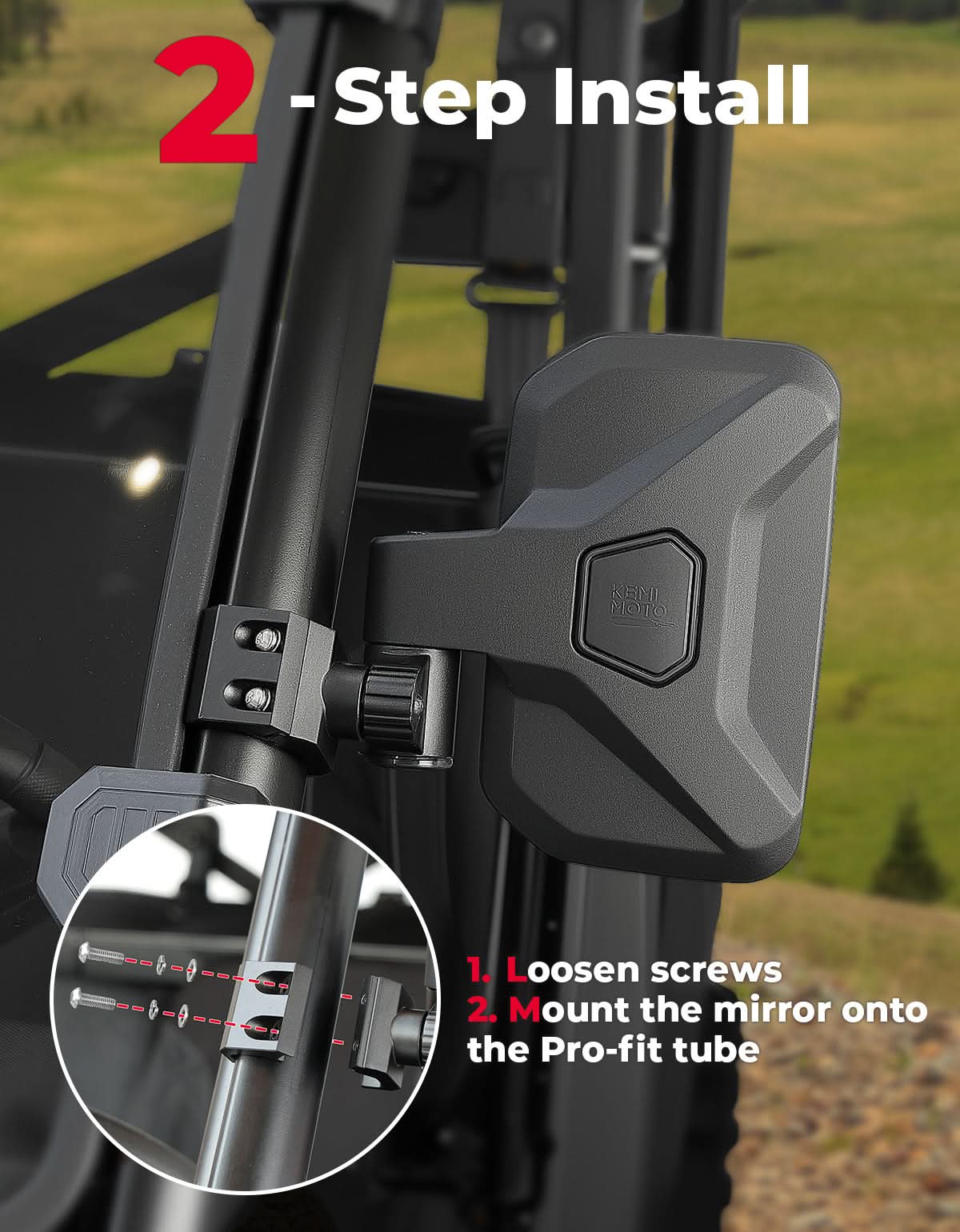 Spring Back UTV Side Mirrors for Polaris ,Can-Am, CFMOTO - Image 7