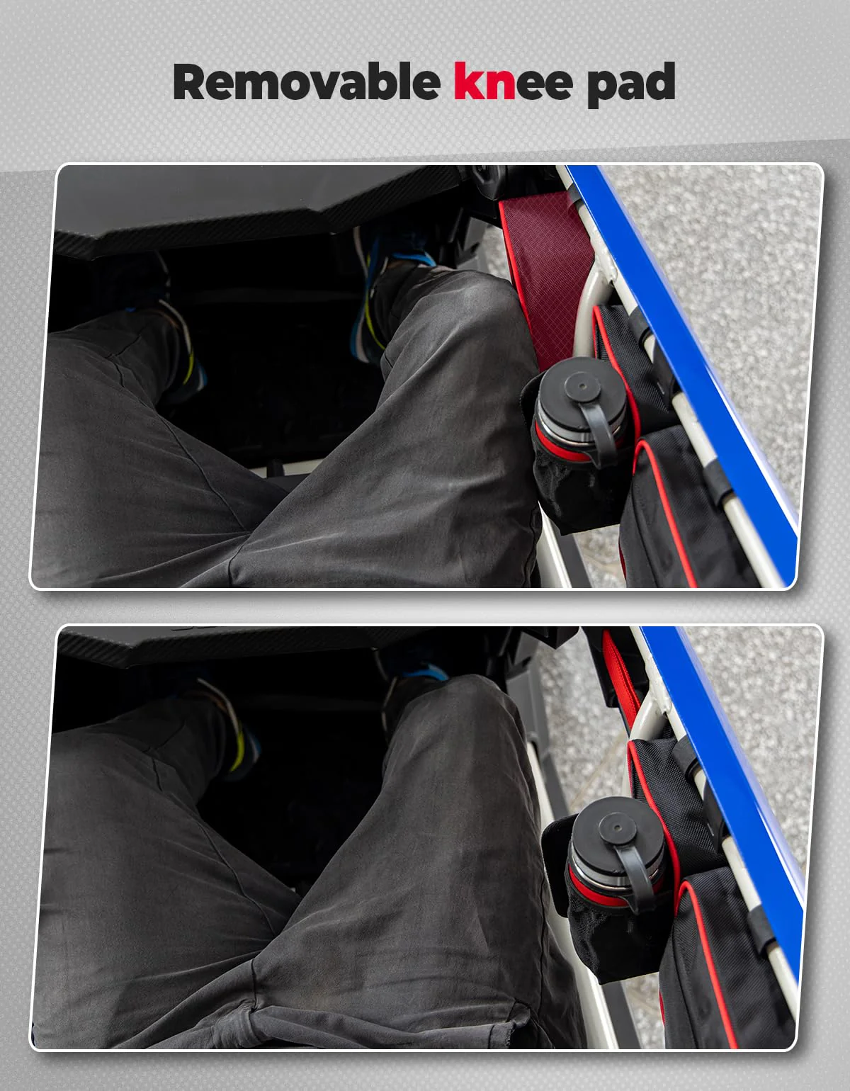 Door Bags with Removable Knee Pads for Can-Am Maverick X3 - Red - Image 6