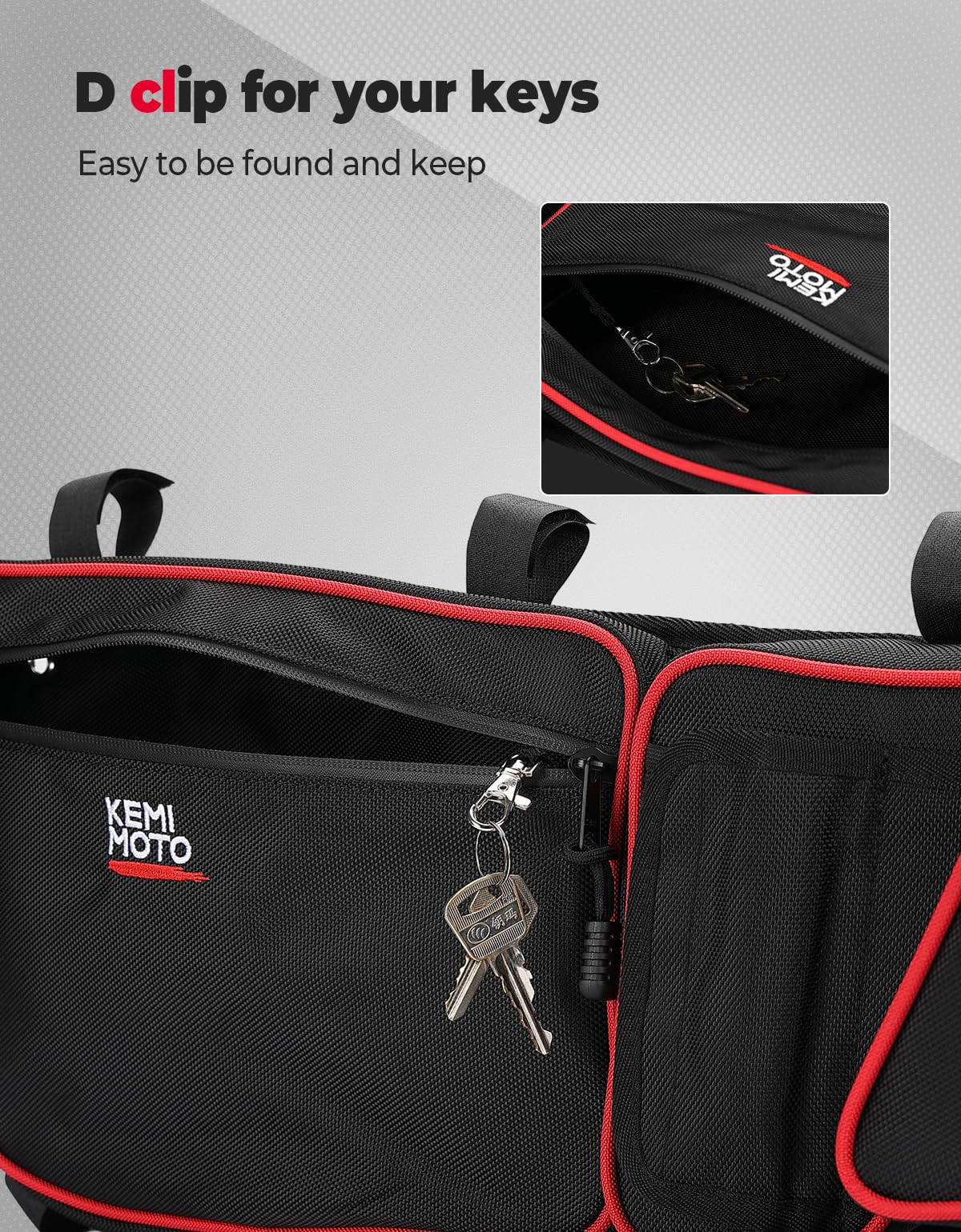 Door Bags with Removable Knee Pads for Can-Am Maverick X3 - Red - Image 8