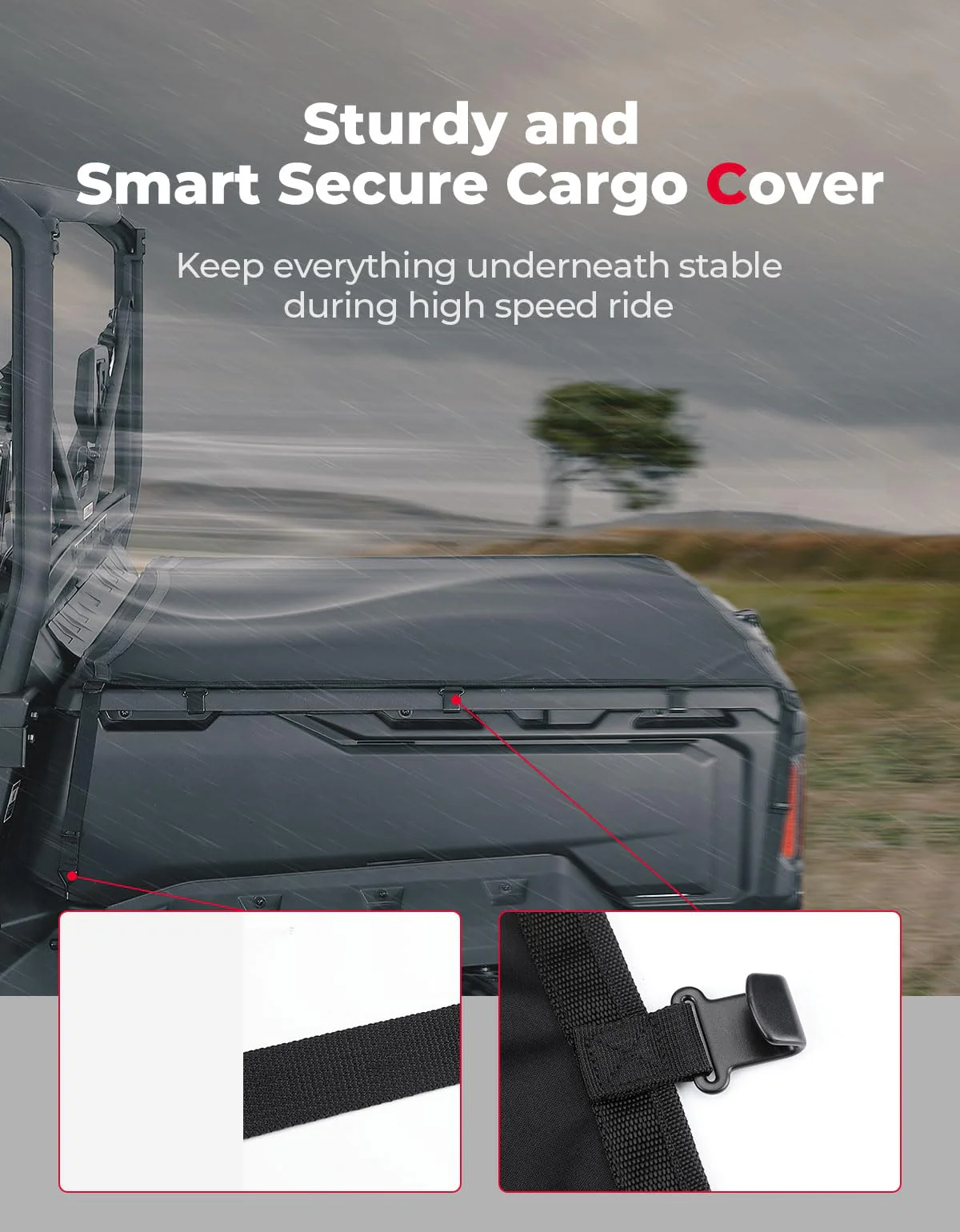 Stretchable Cargo Bed Net for Can-Am Defender / Polaris Ranger General - Image 3