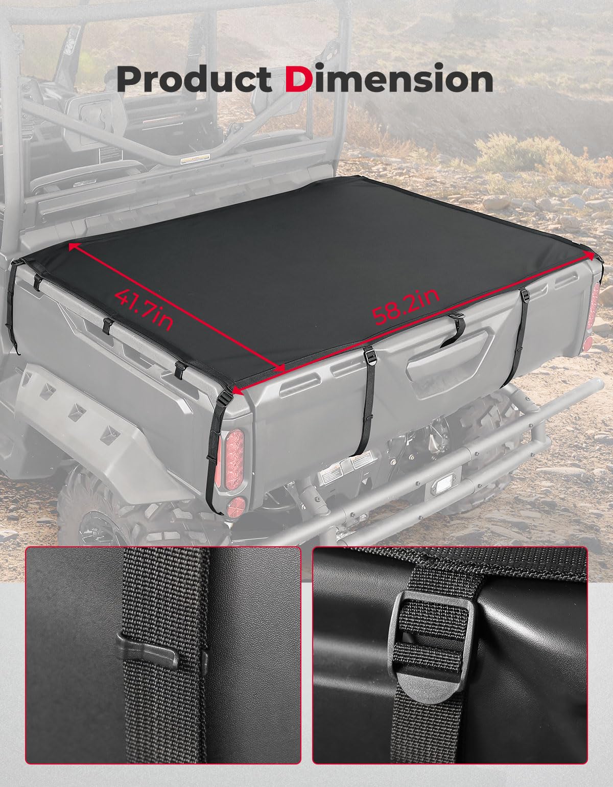 Stretchable Cargo Bed Net for Can-Am Defender / Polaris Ranger General - Image 6