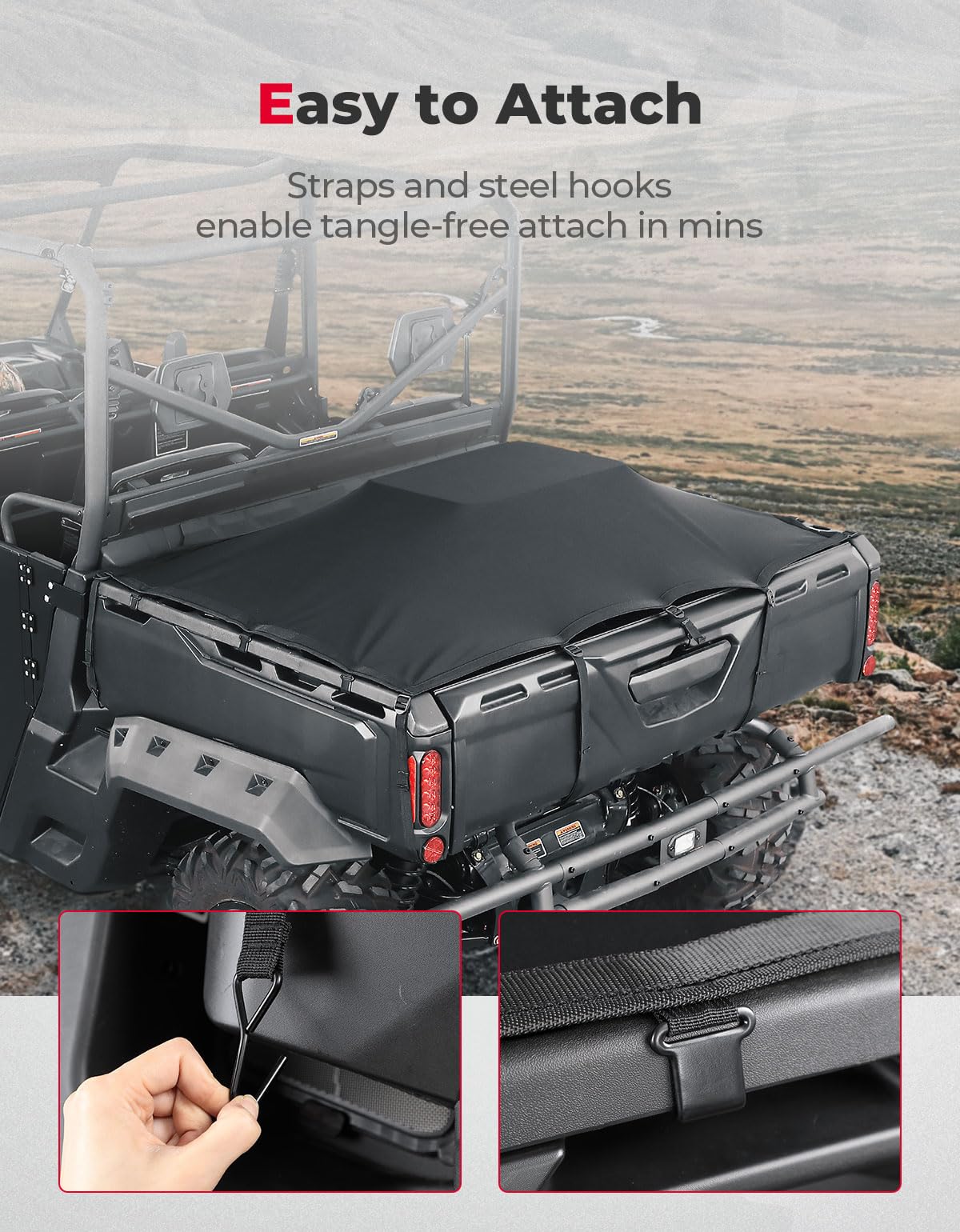 Stretchable Cargo Bed Net for Can-Am Defender / Polaris Ranger General - Image 7