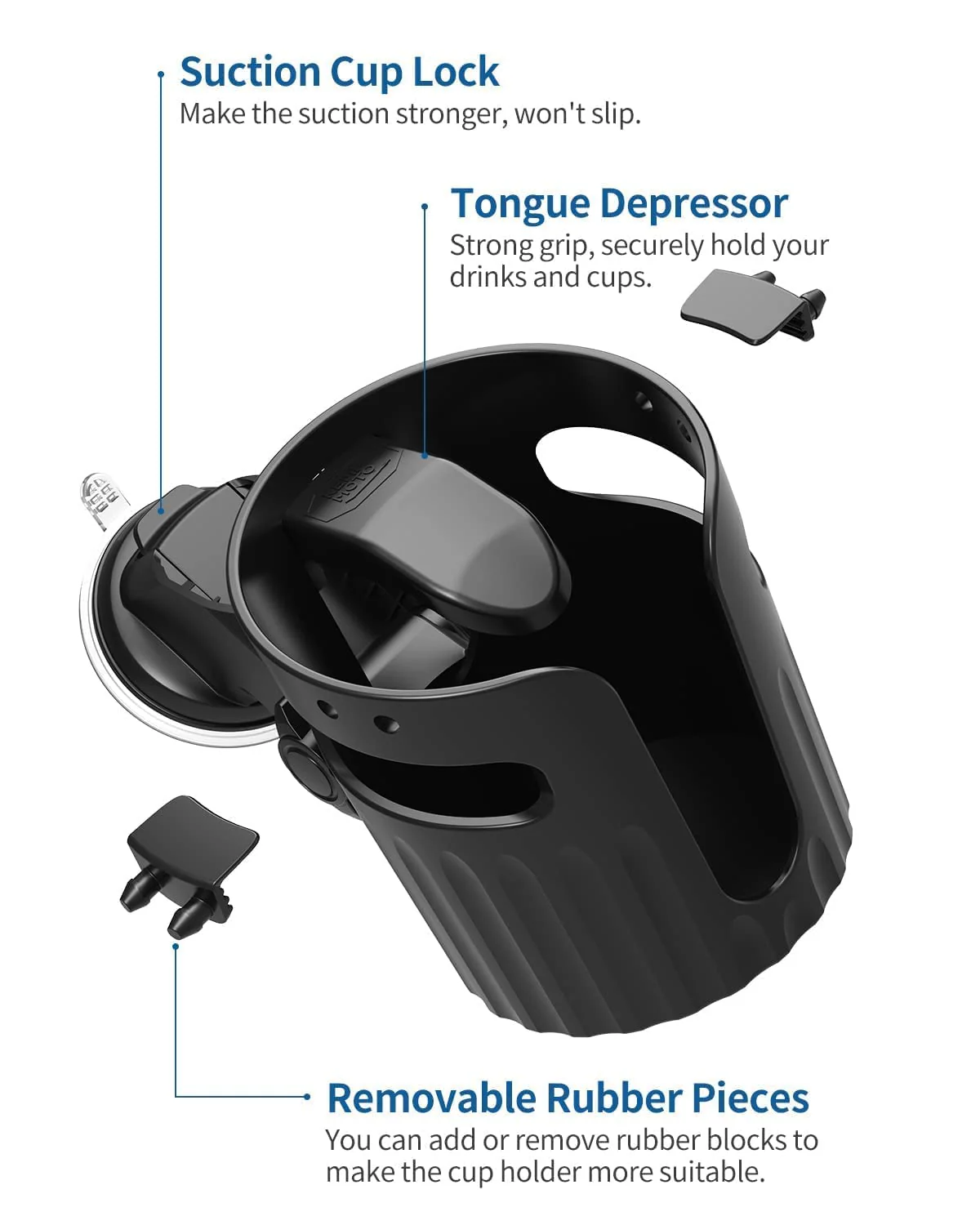 Suction Cup Holder with Tongue Depressor 90-Degree Adjustable - Image 5