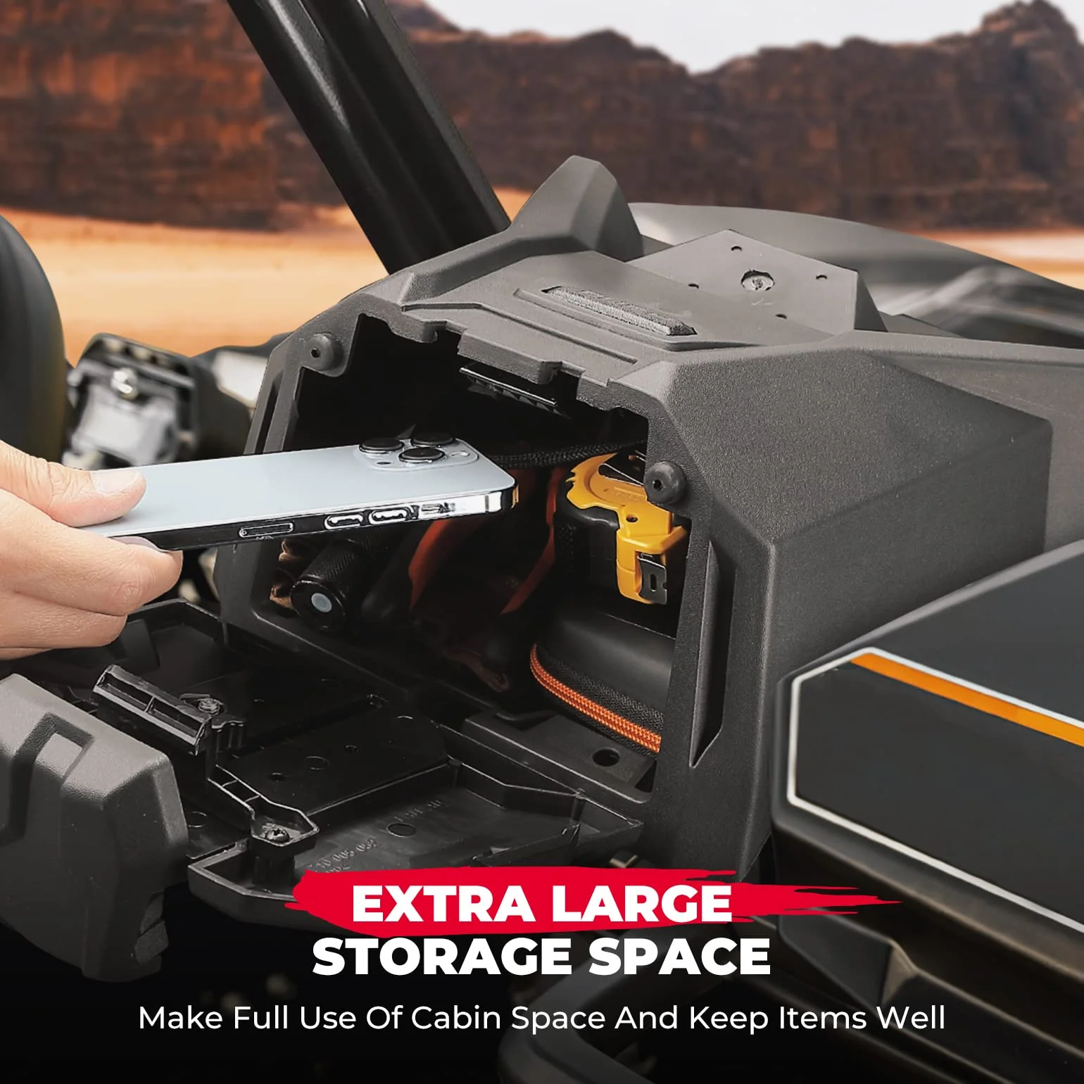 Tablet Holder With Storage Box for Can Am Maverick Sport & Trail, Commander - Image 3