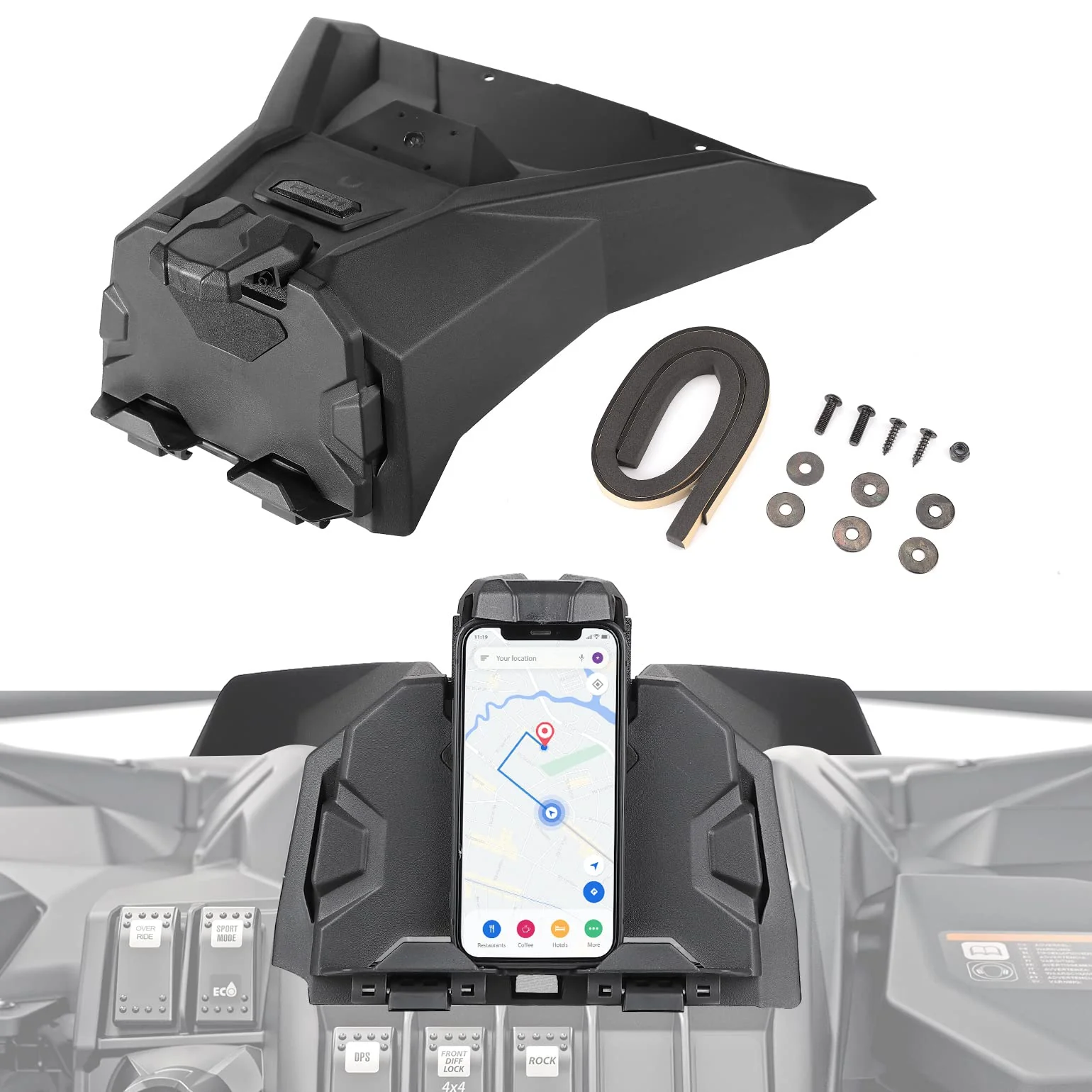 Tablet Holder With Storage Box for Can Am Maverick Sport & Trail, Commander - Image 8