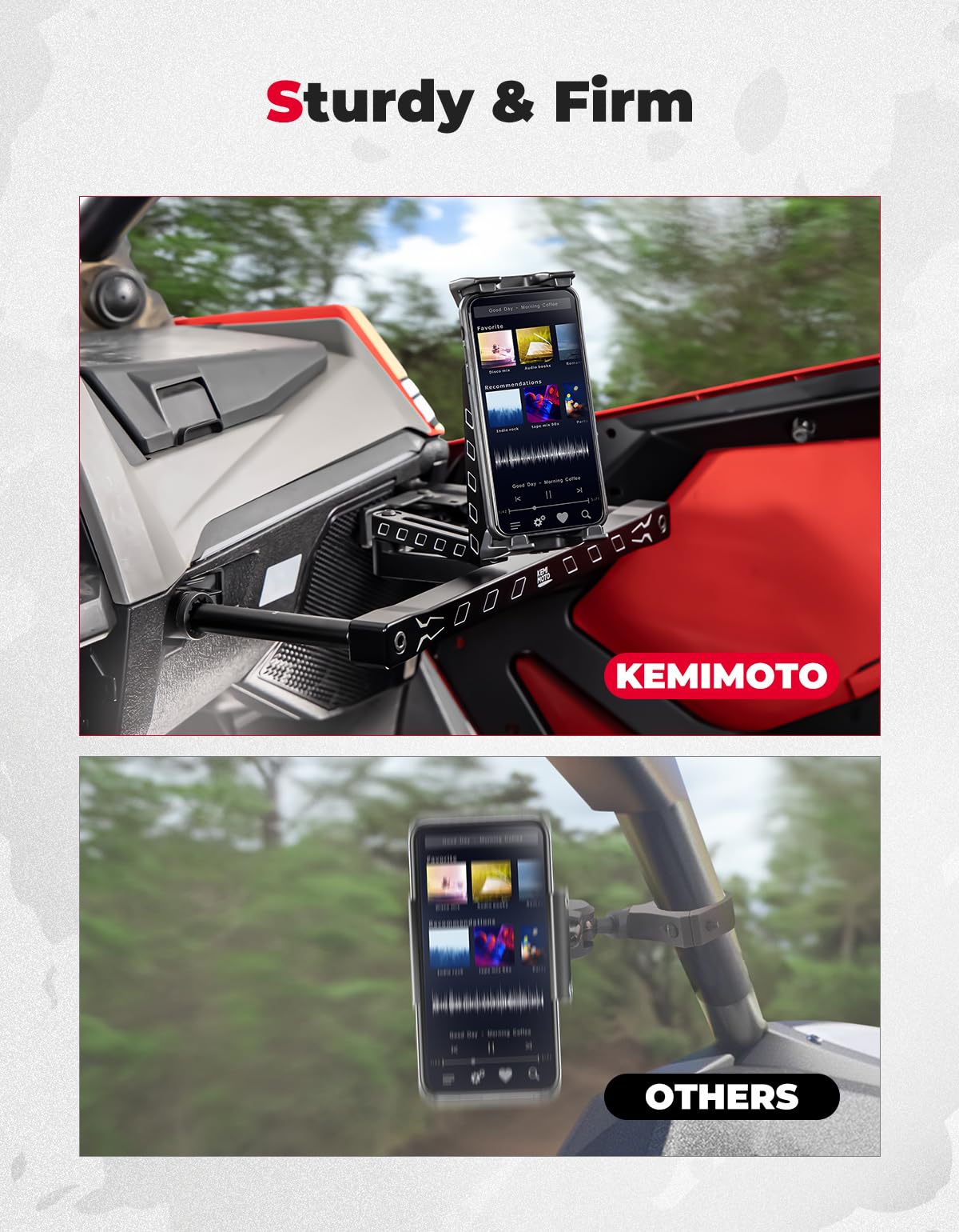 Electronic Device Mounts with Grab Bar For RZR PRO XP/R/Turbo R - Image 3