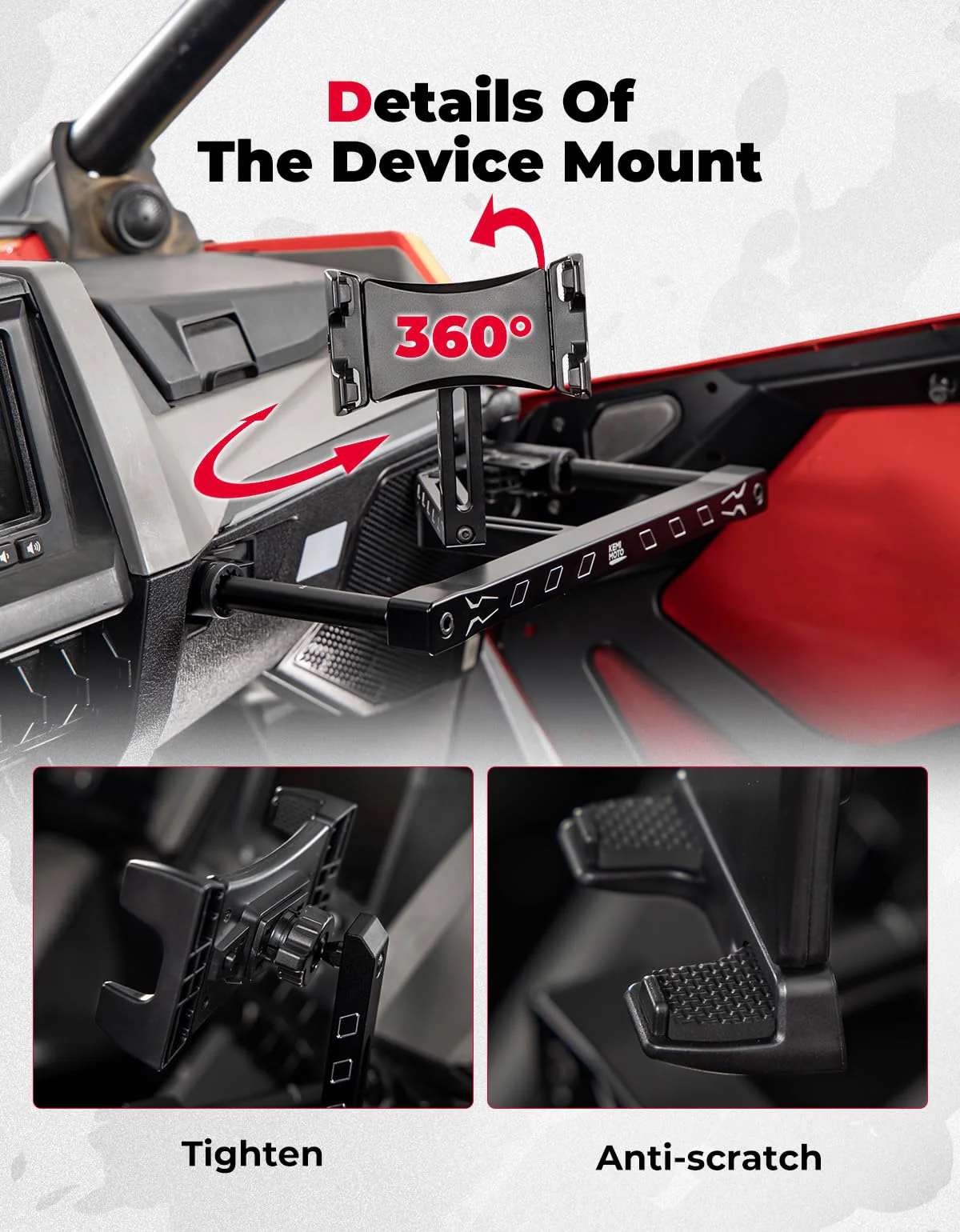 Electronic Device Mounts with Grab Bar For RZR PRO XP/R/Turbo R - Image 6