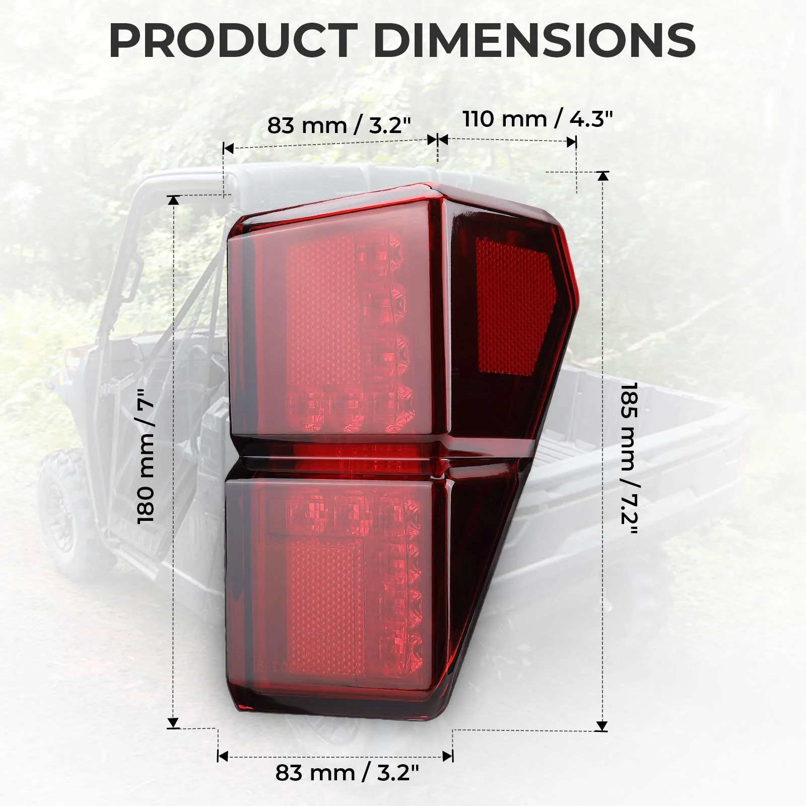 Tail Lights for Polaris Ranger 1000 XP/ Crew 2018-2025 - Image 5