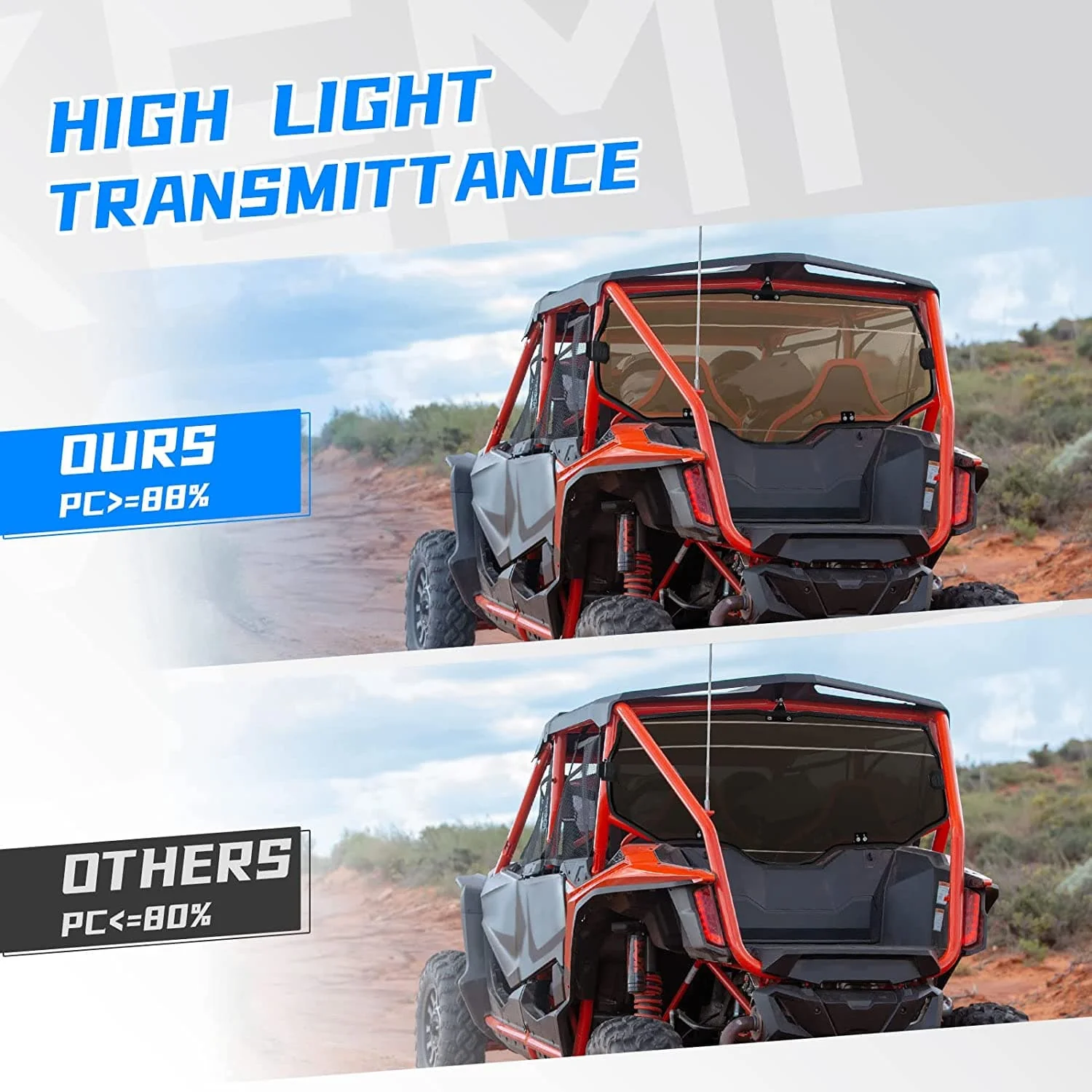Rear Windshield of High Light Transmittance for Talon 1000X 1000R - Image 4