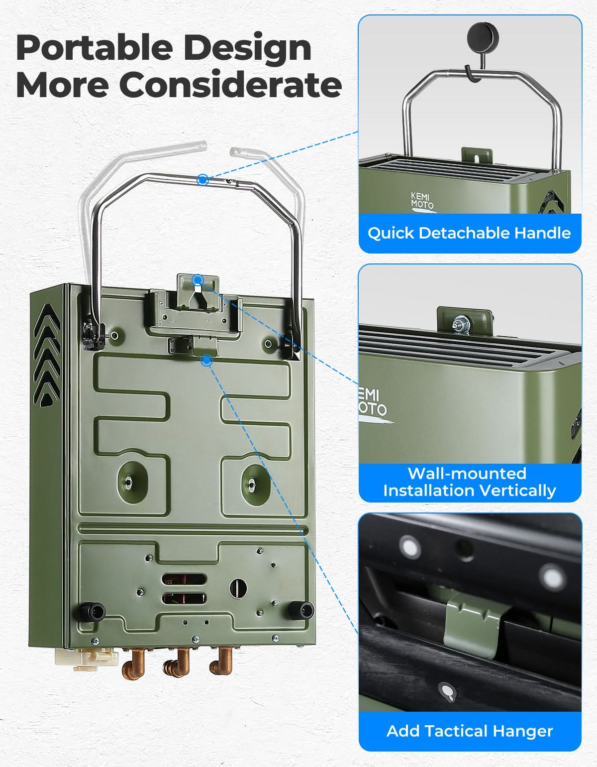 Tankless Water Heater, Outdoors 1.32GPM 5L - Image 4