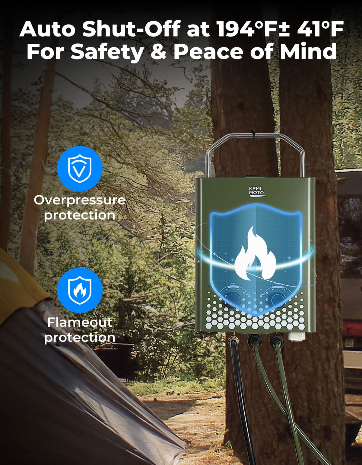 Tankless Water Heater, Outdoors 1.32GPM 5L - Image 5