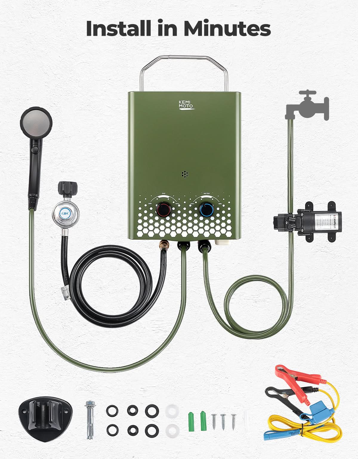 Tankless Water Heater, Outdoors 1.32GPM 5L - Image 6