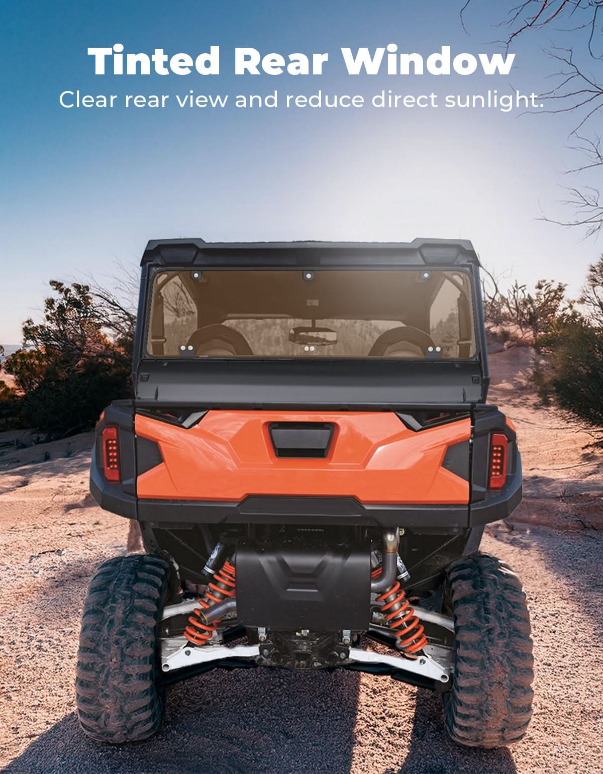 Tinted Rear Hard Windshield for Polaris General 1000/4/XP 1000/4 2016-2026 - Image 4
