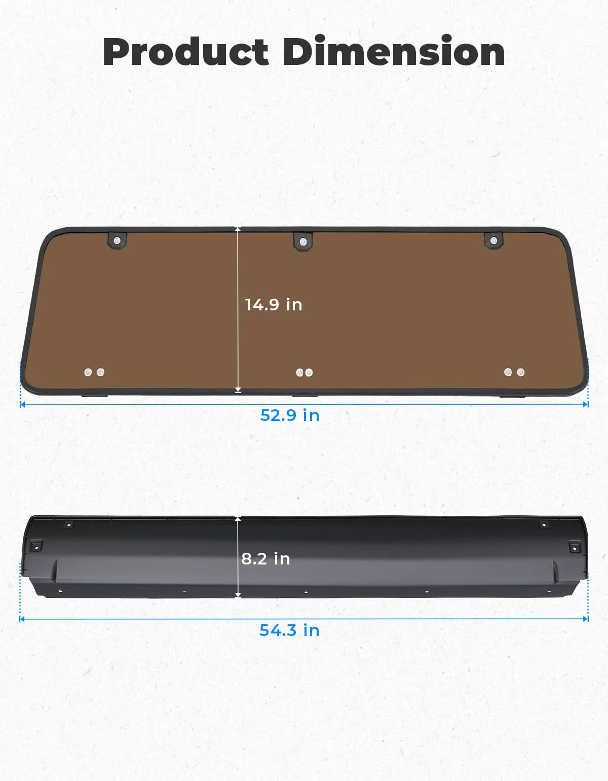 Tinted Rear Hard Windshield for Polaris General 1000/4/XP 1000/4 2016-2026 - Image 7