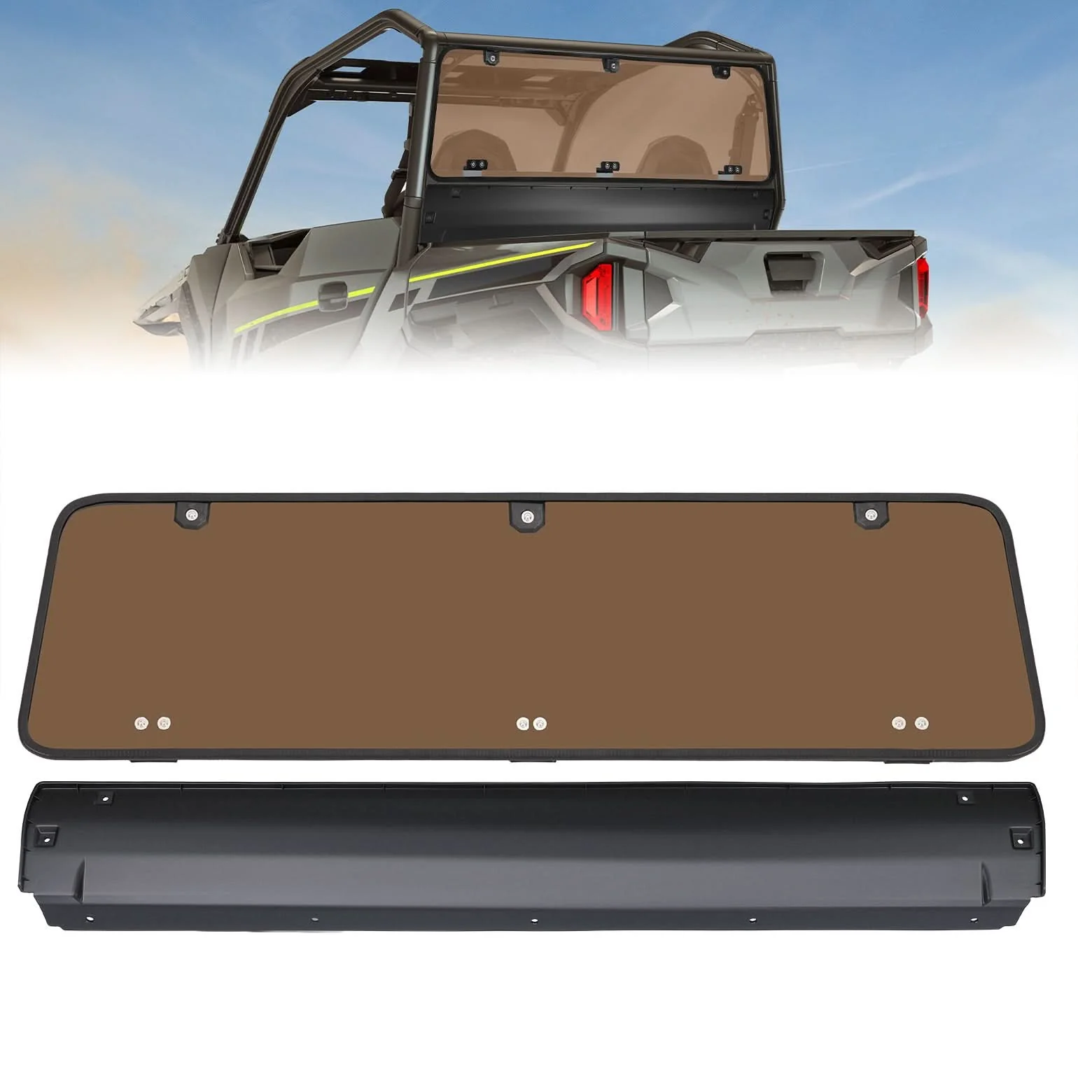Tinted Rear Hard Windshield for Polaris General 1000/4/XP 1000/4 2016-2026 - Image 8