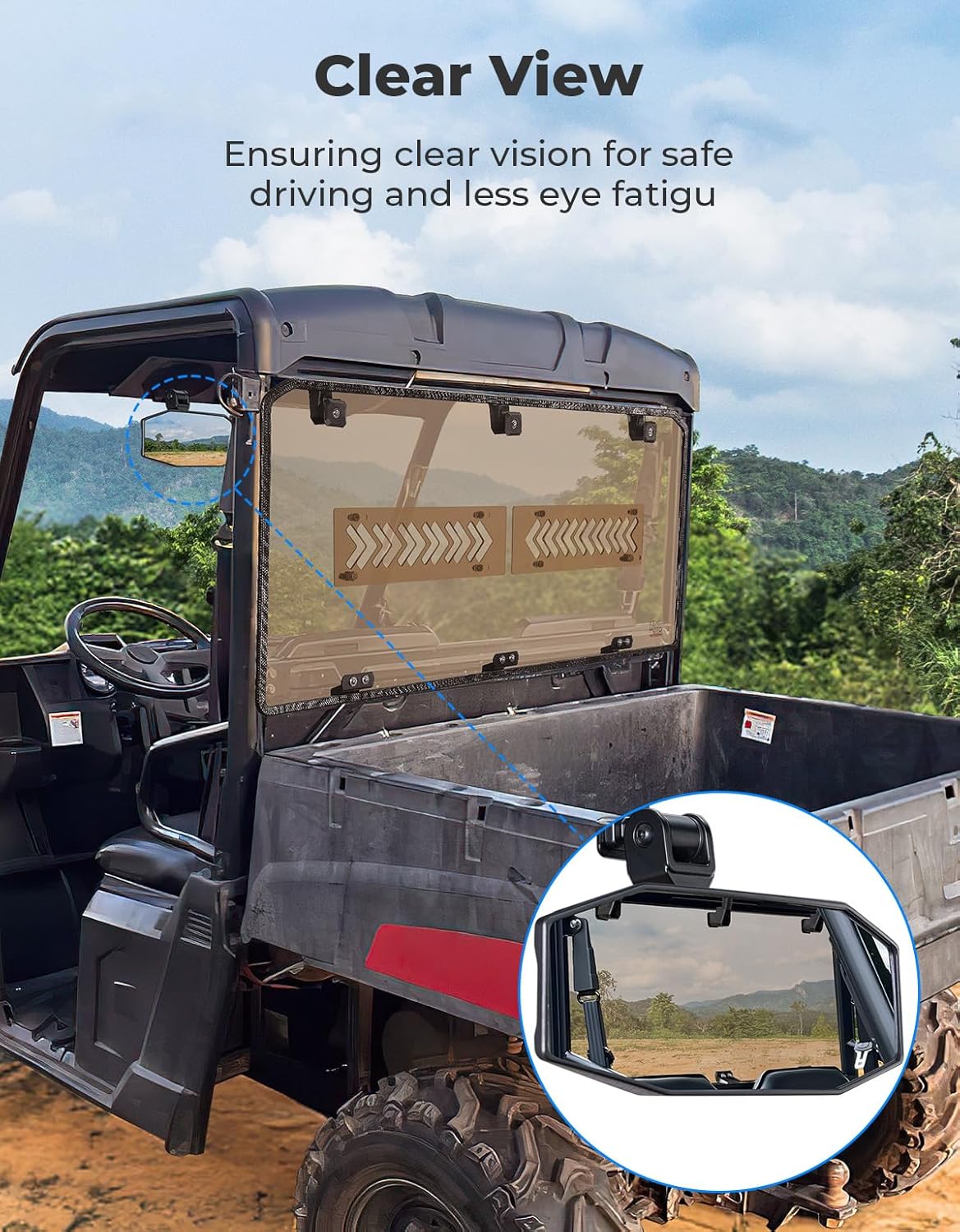 Tinted Rear Window for Polaris Ranger Midsize 500/570/SP 570/Crew/ETX/EV - Image 2