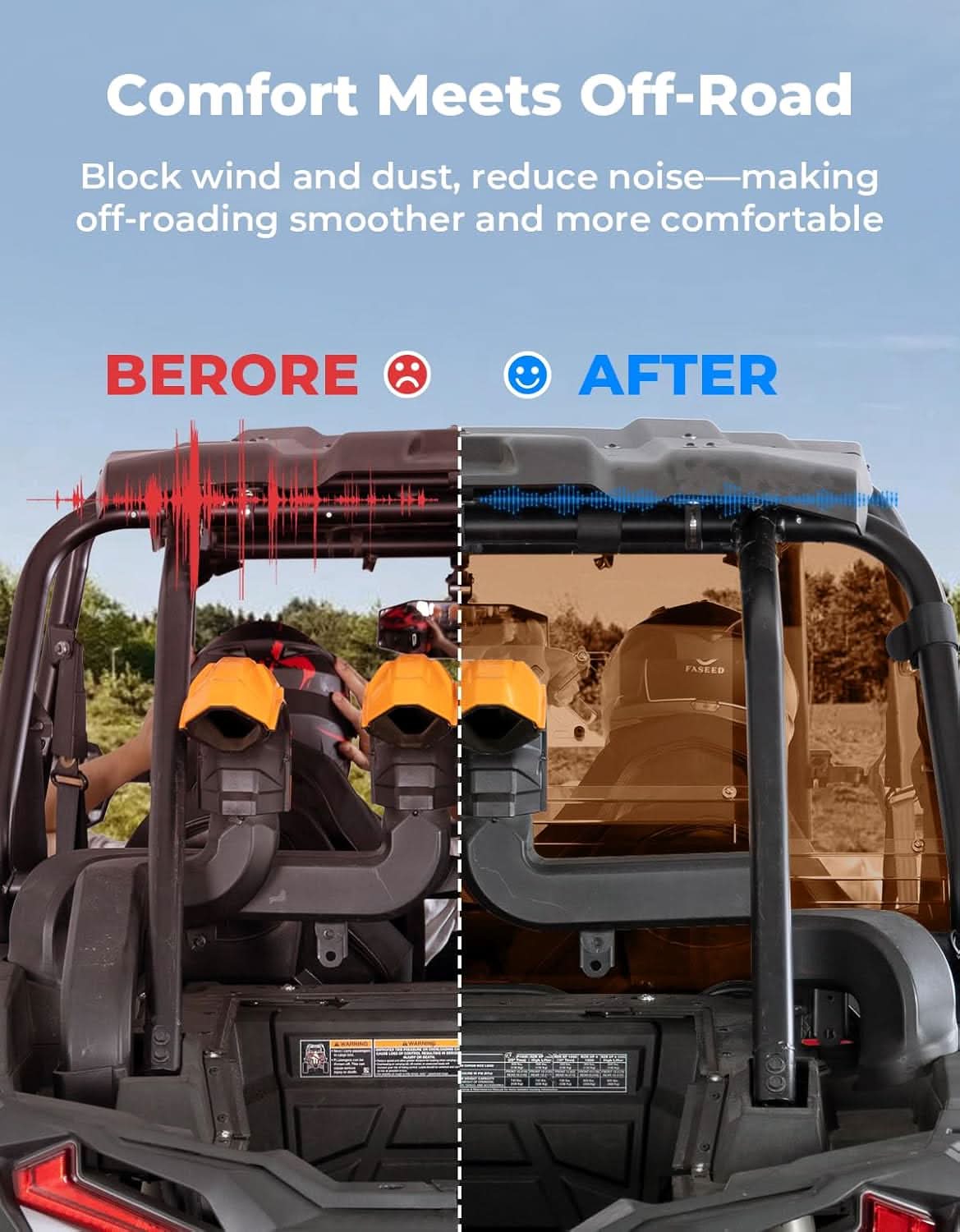 Tinted Rear Windshield with Vented Window for Polaris RZR XP 1000 & XP4 1000 (2014–2023) - Image 5